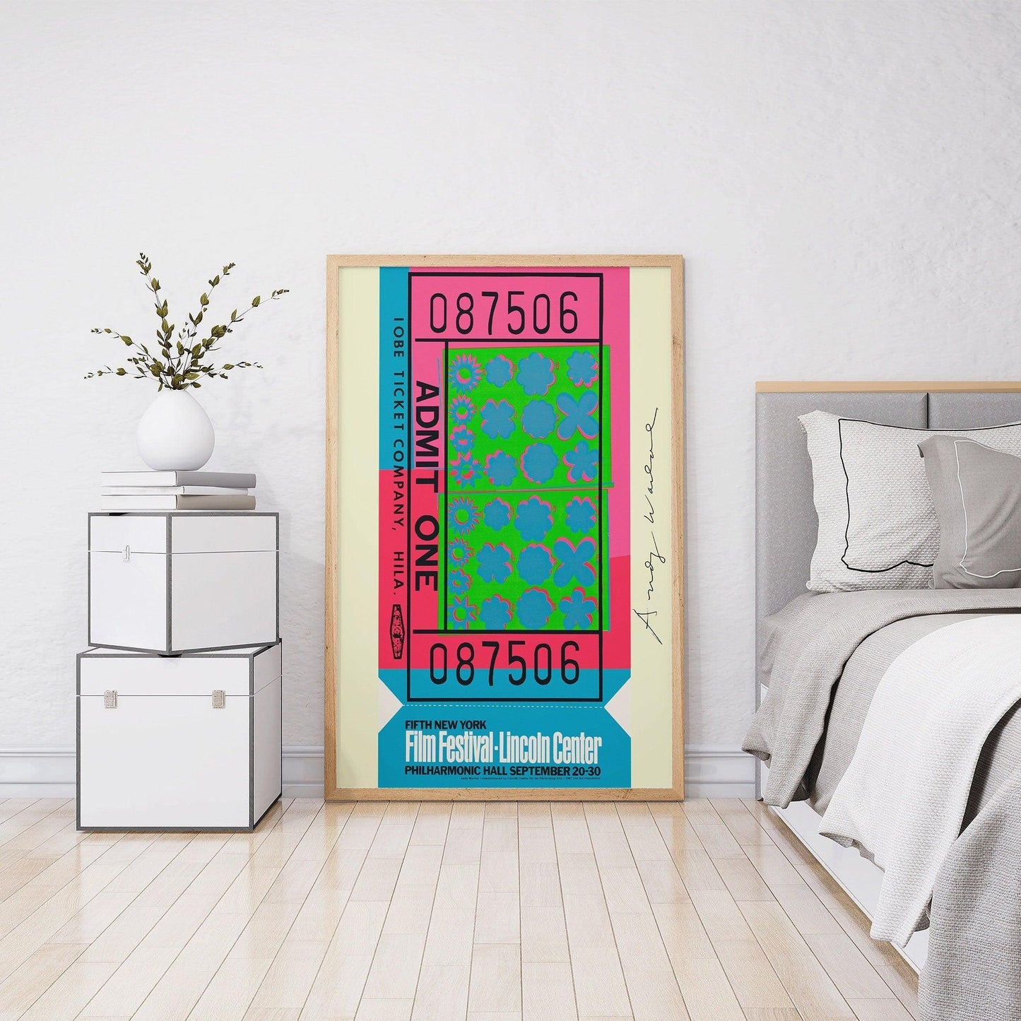 Andy Warhol Fine Art Print, 1967 Film Festival Ticket Fifth New York by Andy Warhol