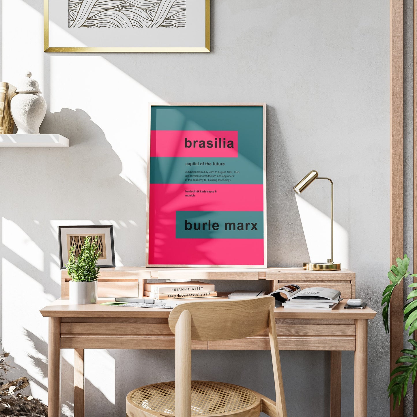Architecture and Engineer Exhibition Poster, 1958 Brasilian Art by Burle Marx