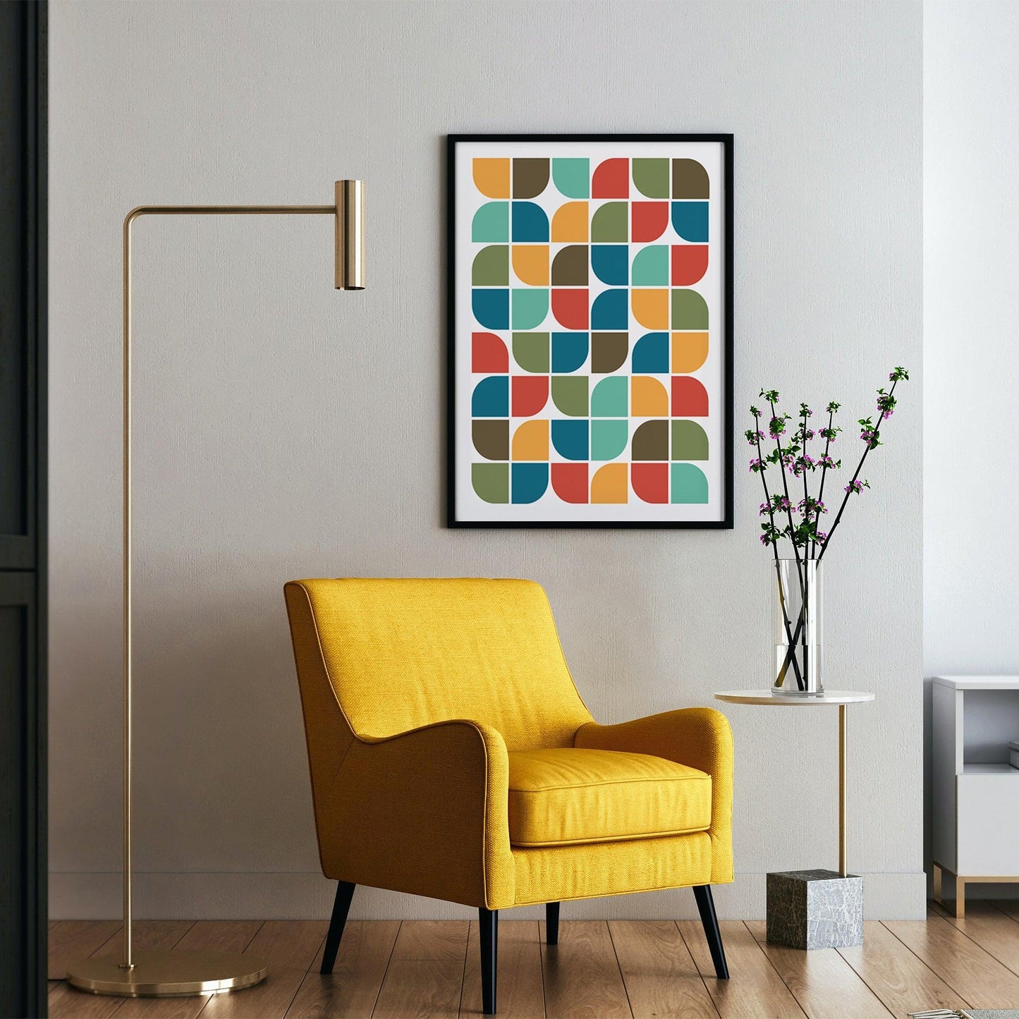 Colorful Mid-Century Abstract Art Print