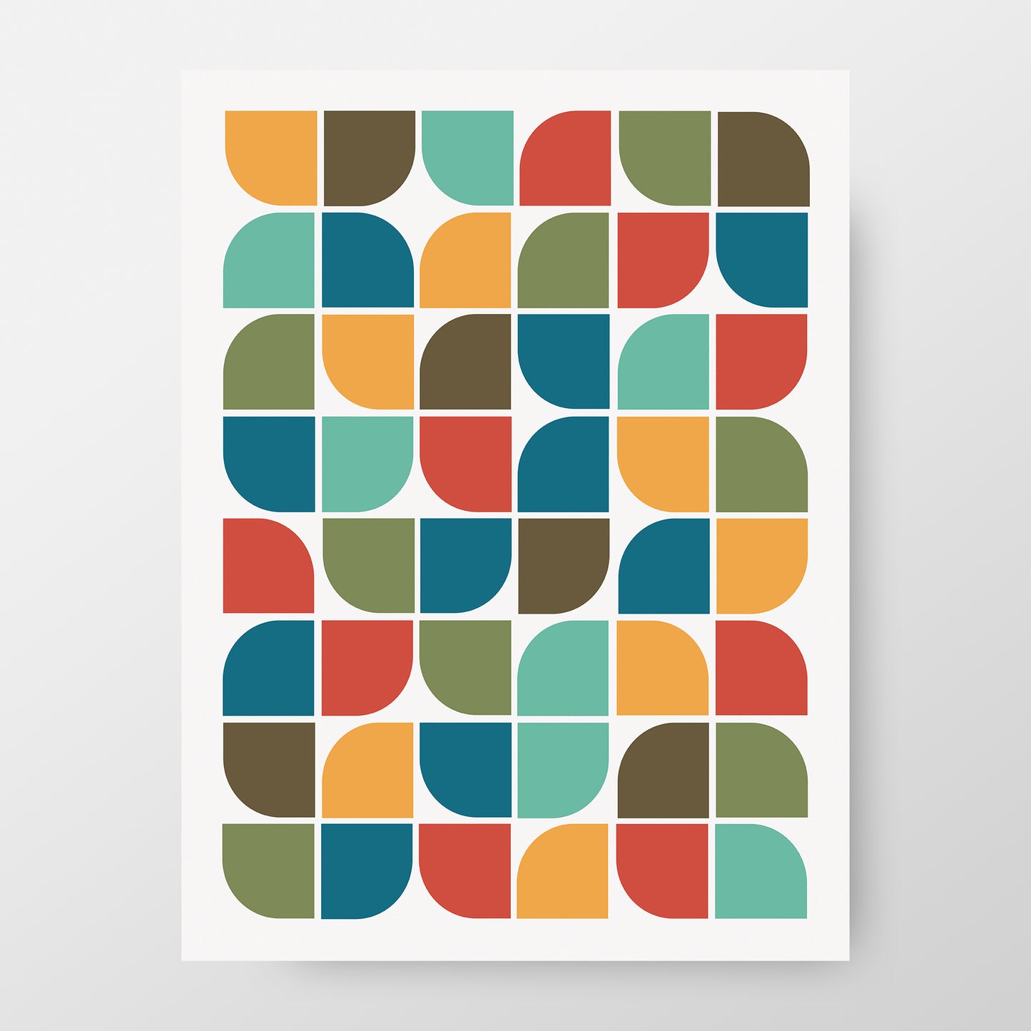Colorful Mid-Century Abstract Art Print