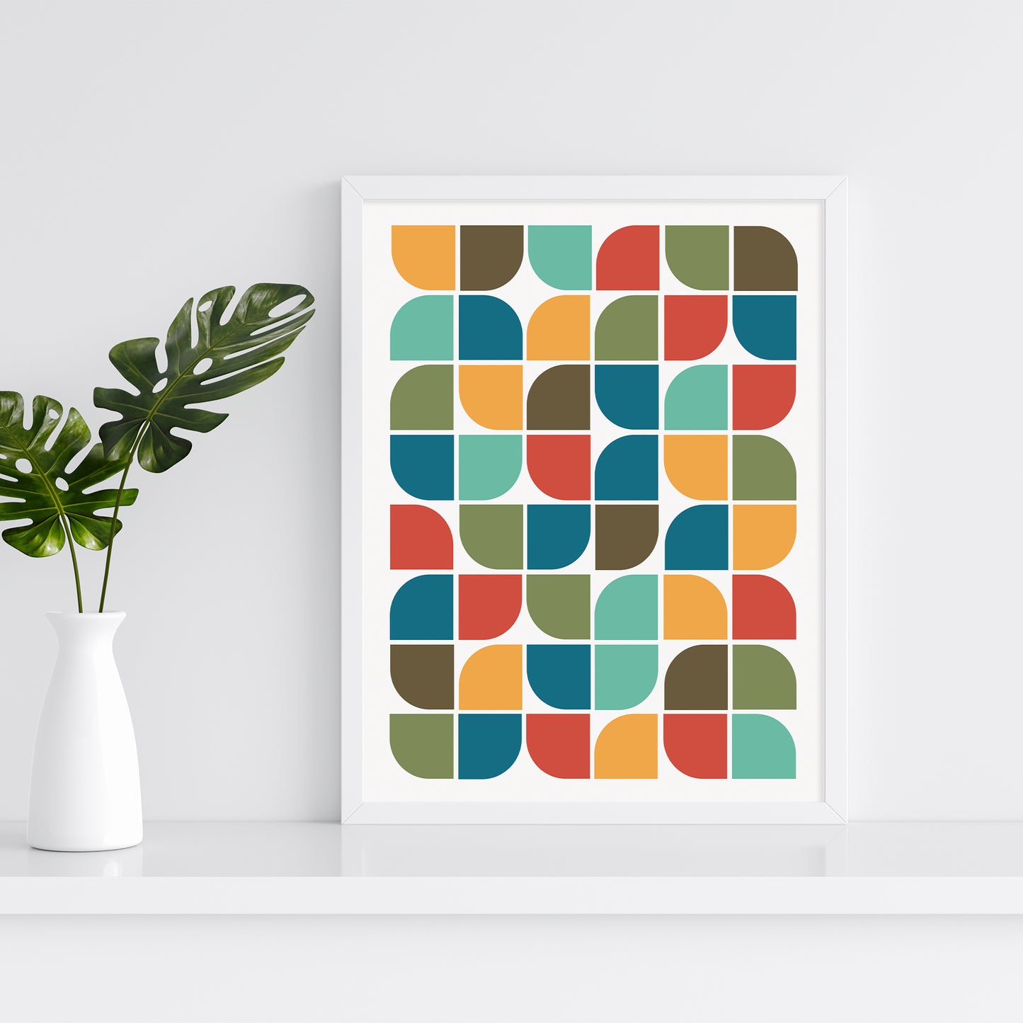 Colorful Mid-Century Abstract Art Print
