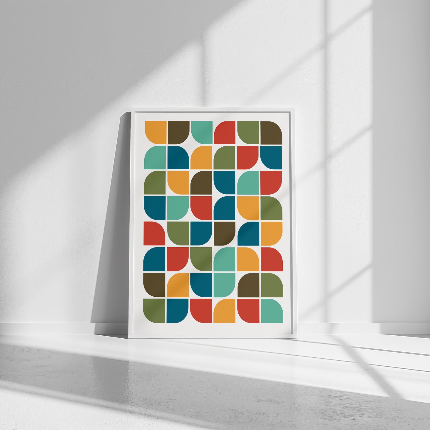 Colorful Mid-Century Abstract Art Print
