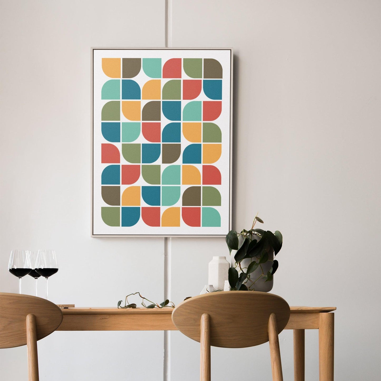 Colorful Mid-Century Abstract Art Print