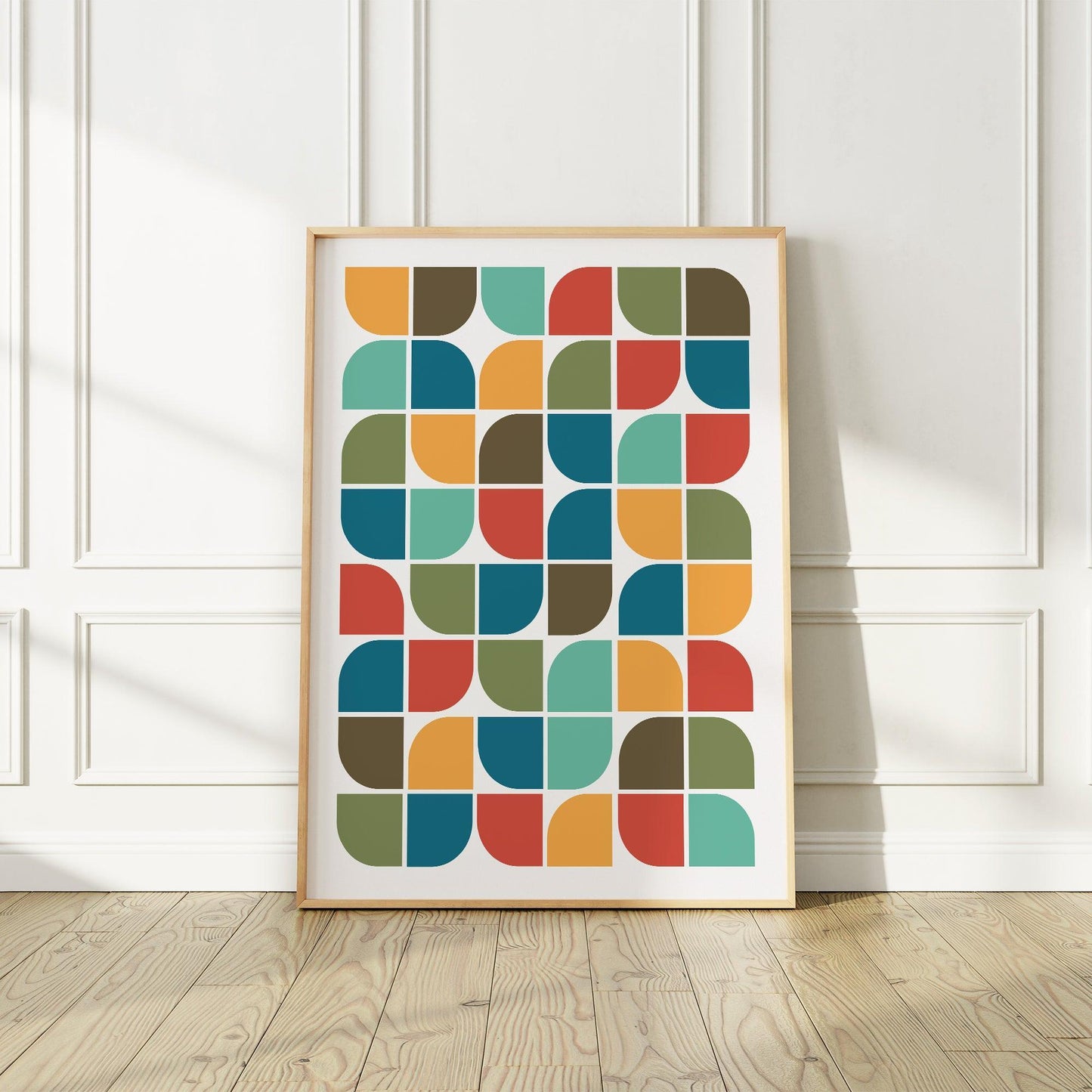 Colorful Mid-Century Abstract Art Print