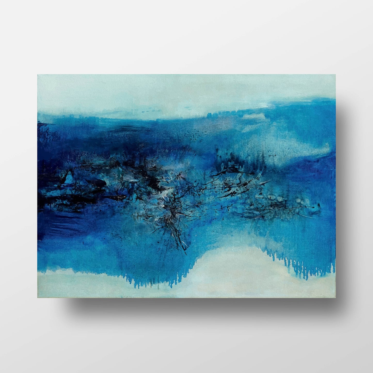 Contemporary 1969 Abstract Art Print by Zao Wou-Ki, Vintage Painting Reproduction