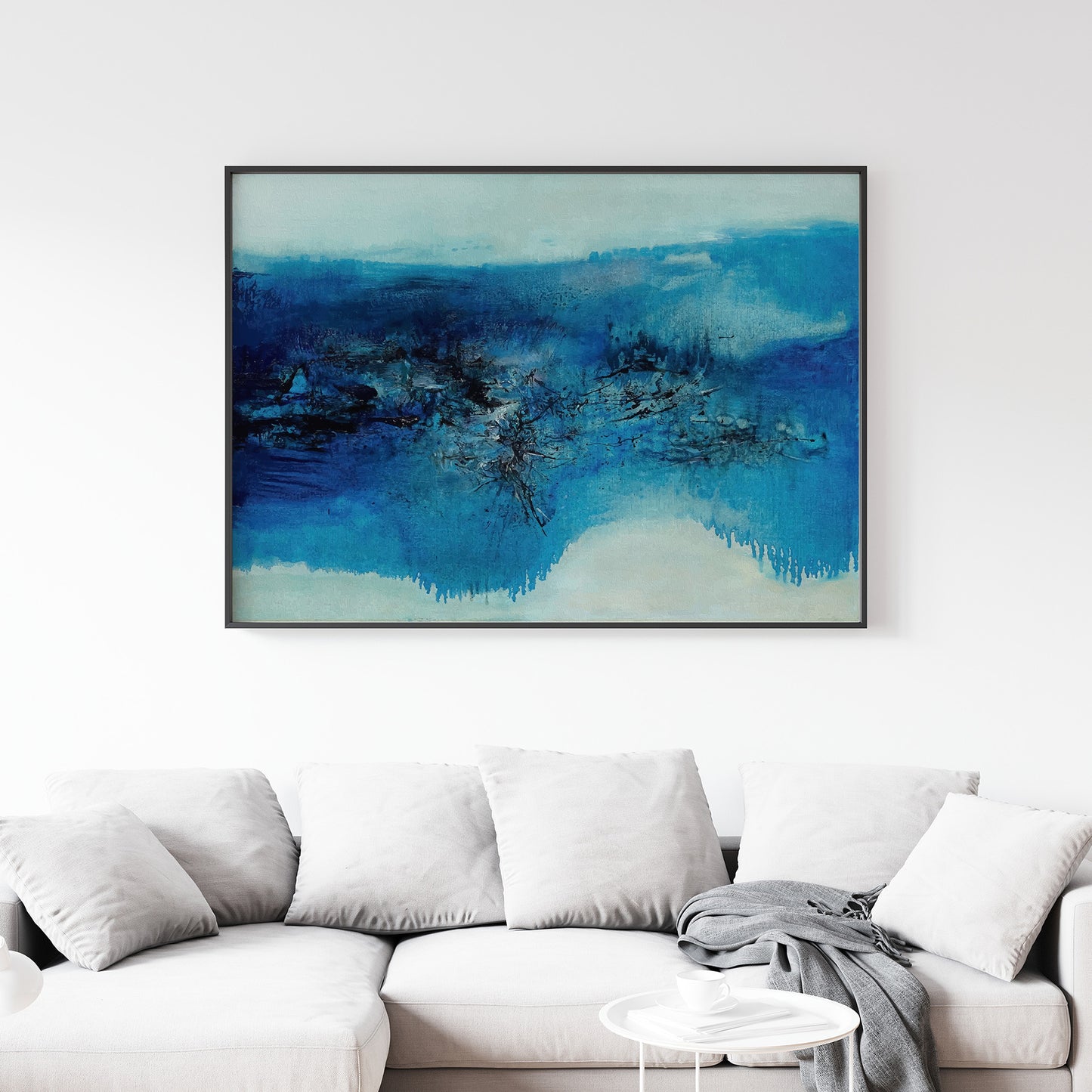 Contemporary 1969 Abstract Art Print by Zao Wou-Ki, Vintage Painting Reproduction