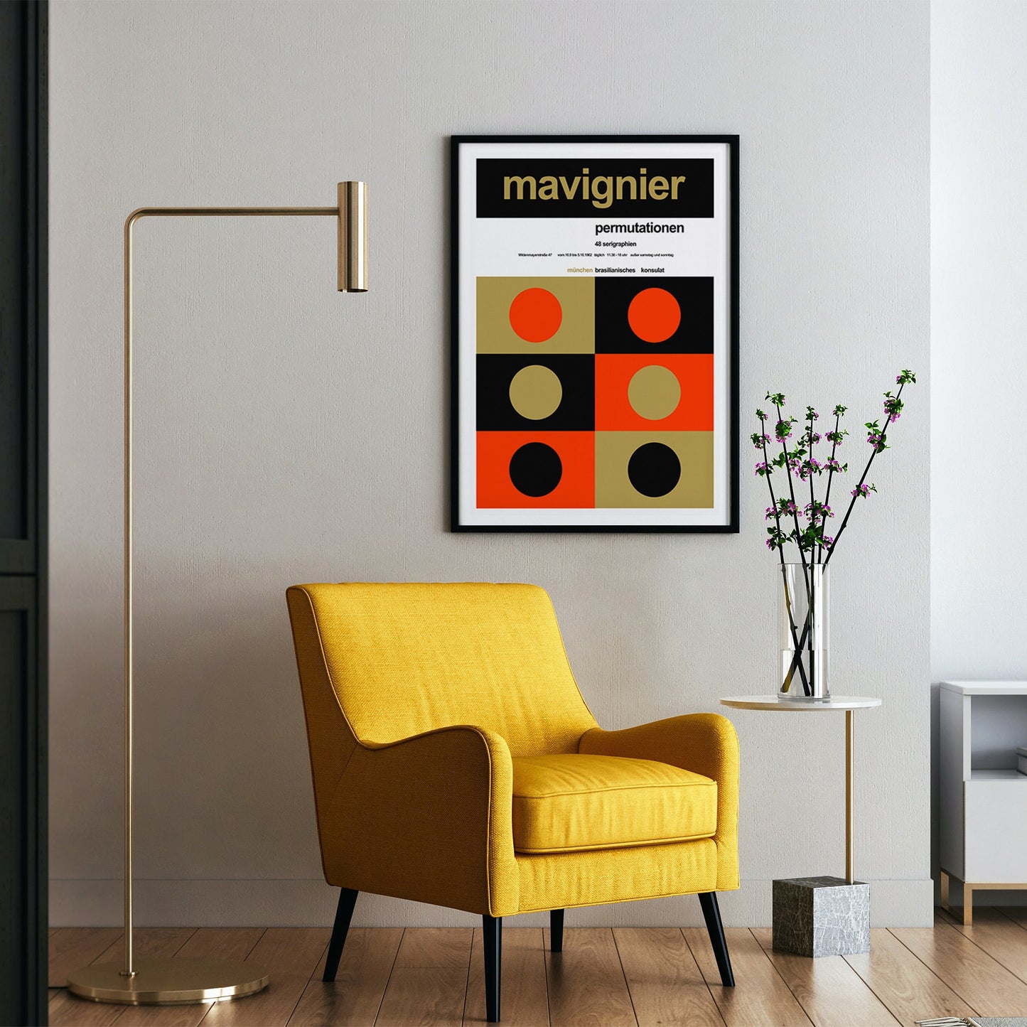Exhibition Poster 1962 "Permutationen" by Almir Mavignier