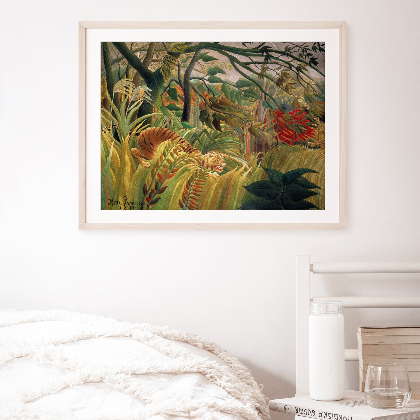Henri Rousseau's Tiger in a Tropical Storm (1891), Enhanced Reproduction