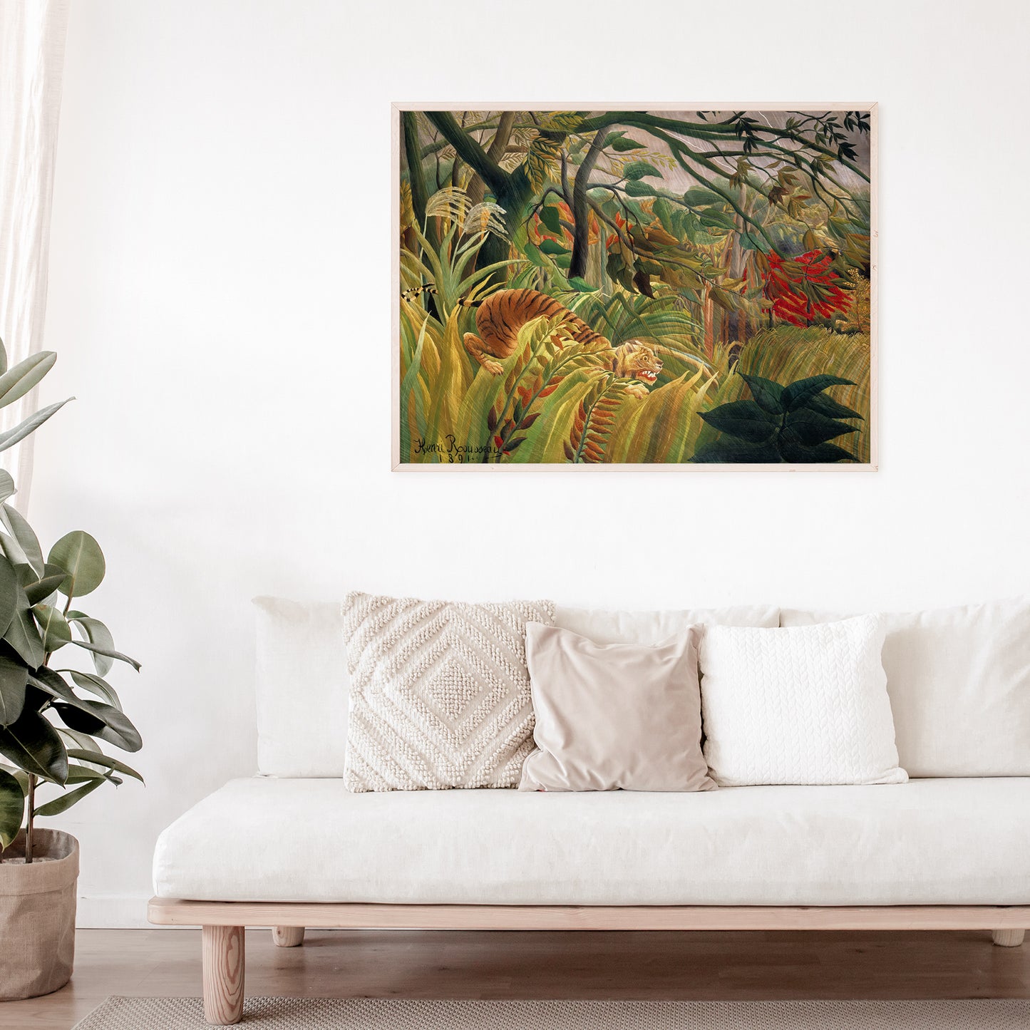 Henri Rousseau's Tiger in a Tropical Storm (1891), Enhanced Reproduction