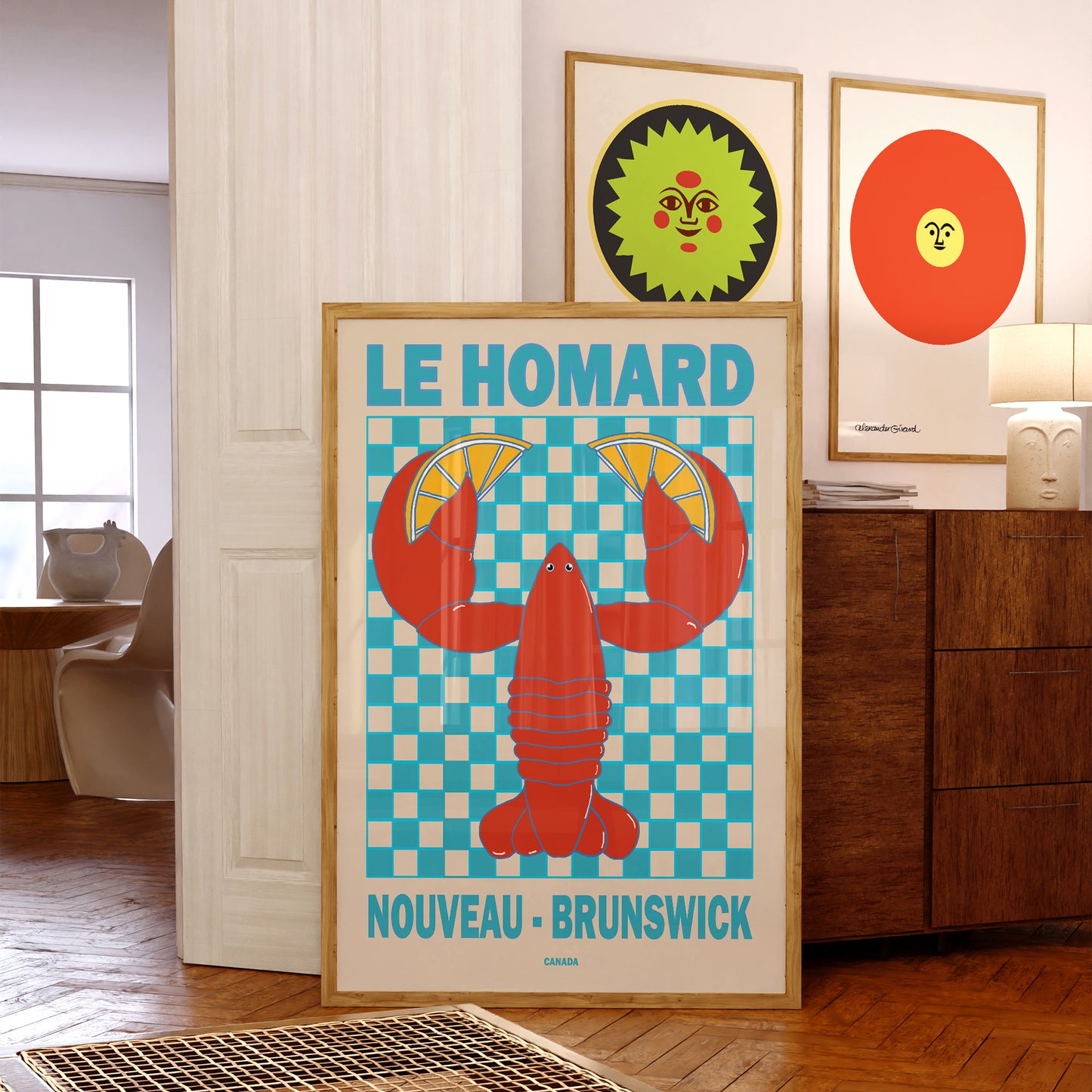 Homard Lobster New Brunswick Retro Poster
