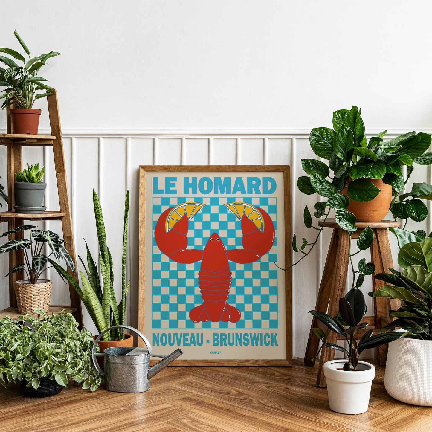 Homard Lobster New Brunswick Retro Poster