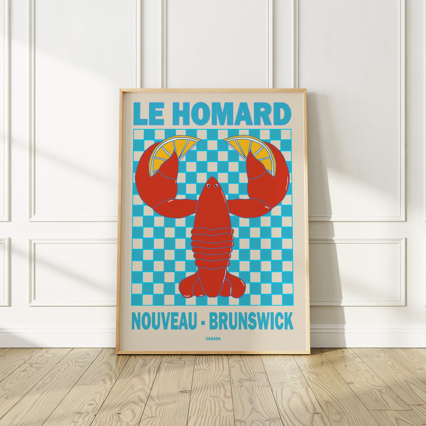 Homard Lobster New Brunswick Retro Poster