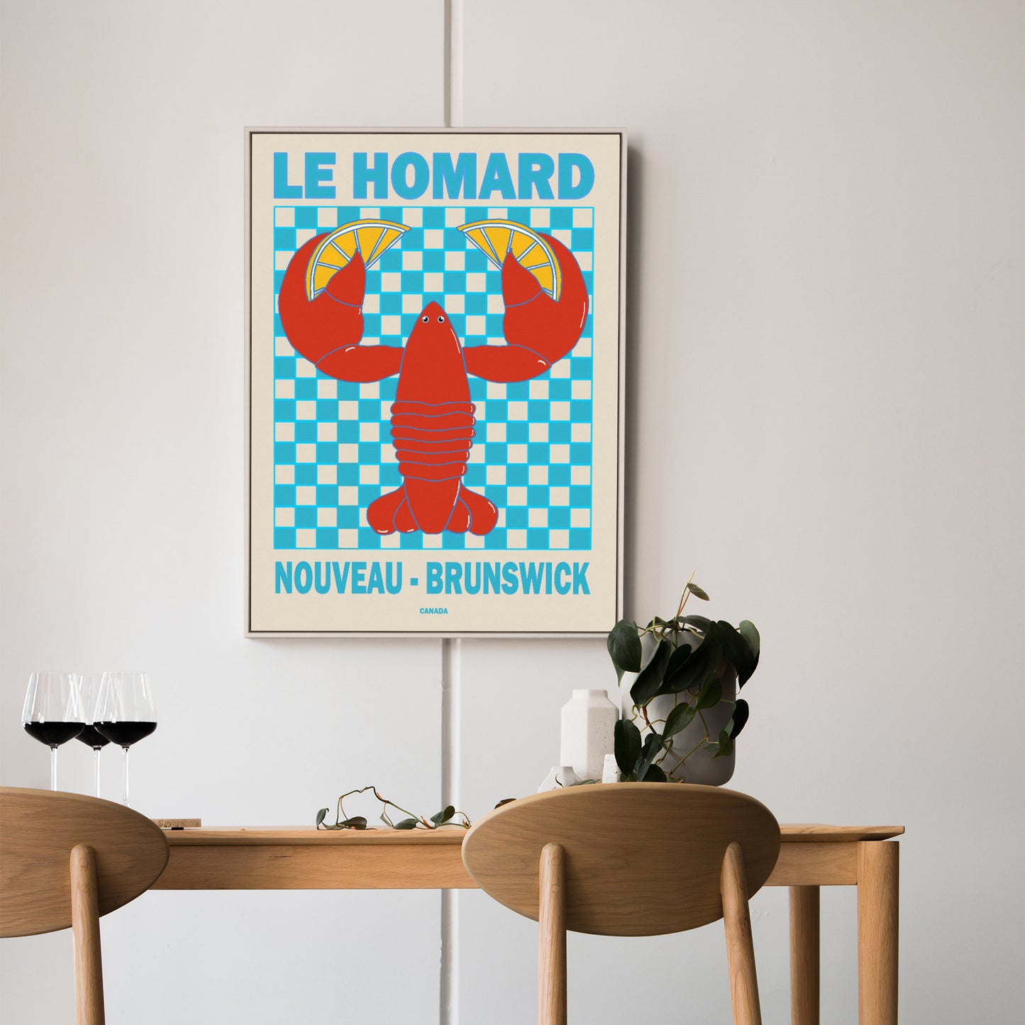 Homard Lobster New Brunswick Retro Poster