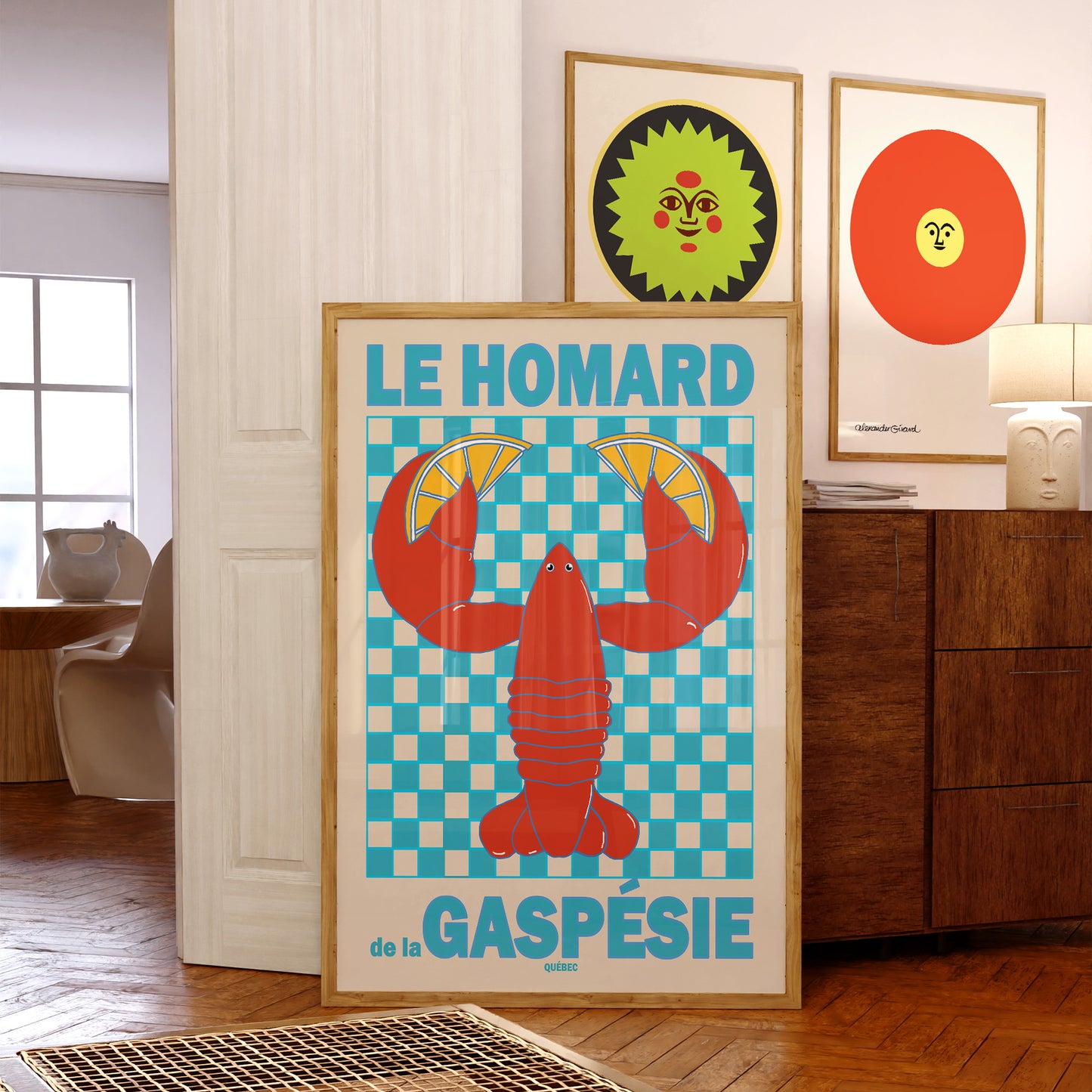 Homard Lobster Gaspésie Québec Retro Poster