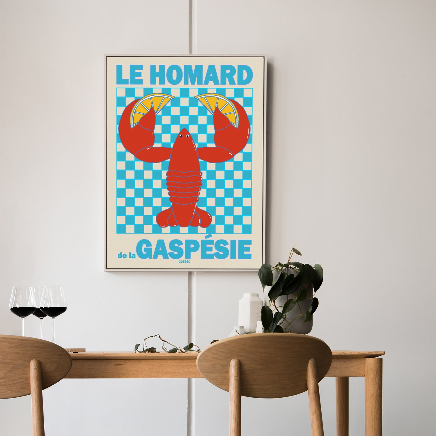 Homard Lobster Gaspésie Québec Retro Poster