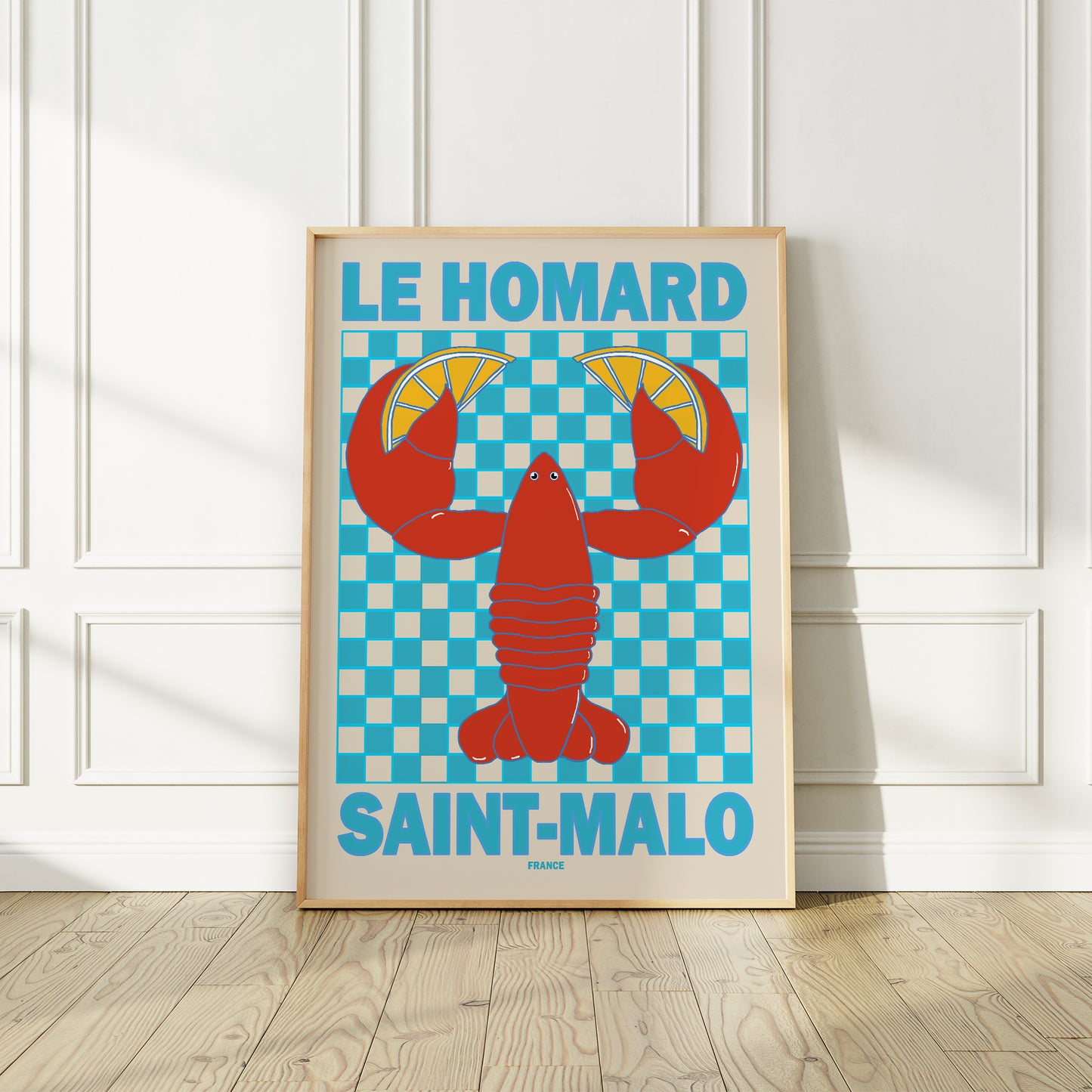 Homard Lobster St-Malo France Retro Poster