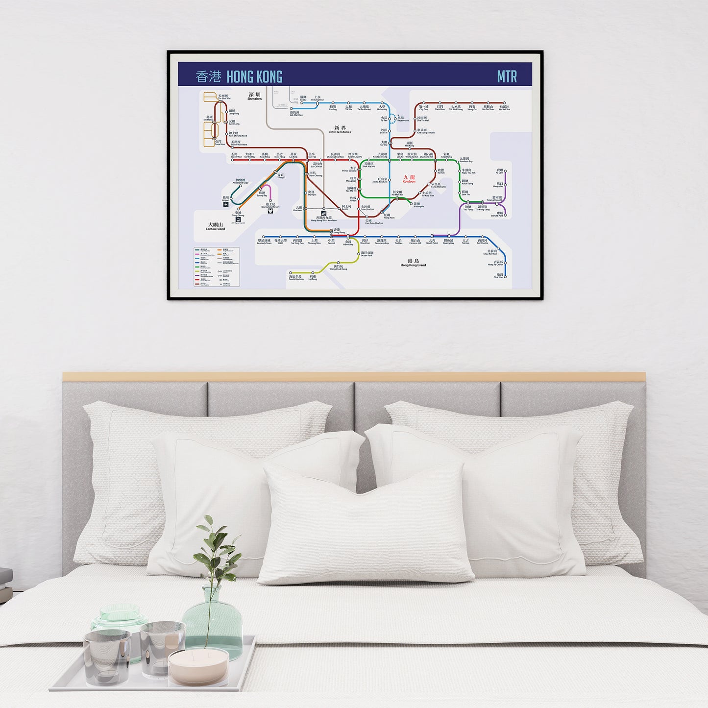 Hong Kong Subway MTR Map Poster