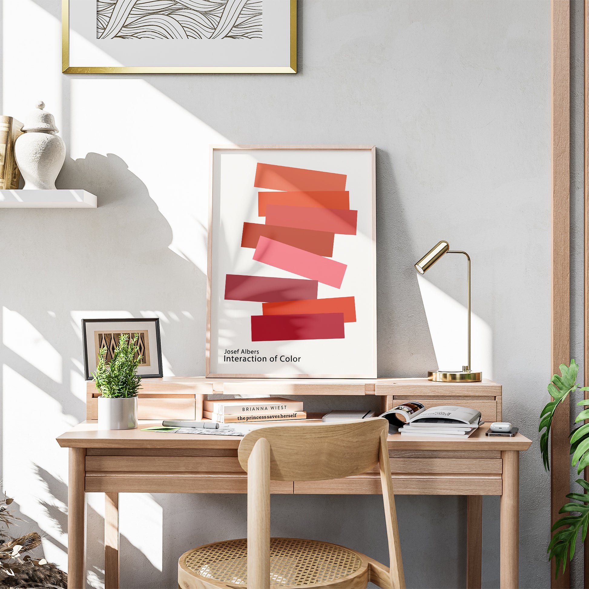 Josef Albers "Interaction of Color" Red New York Exhibition Poster