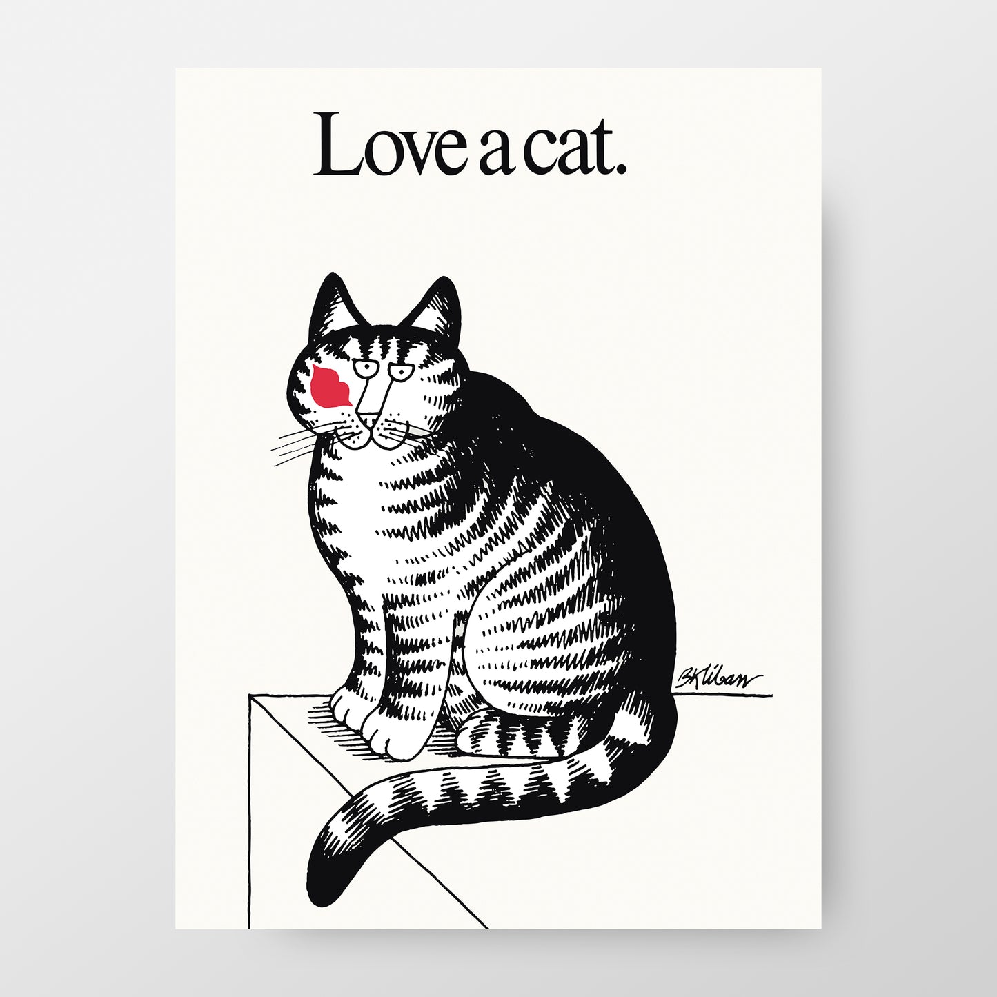 Love a Cat Art Print by Bernard Kliban, 1977