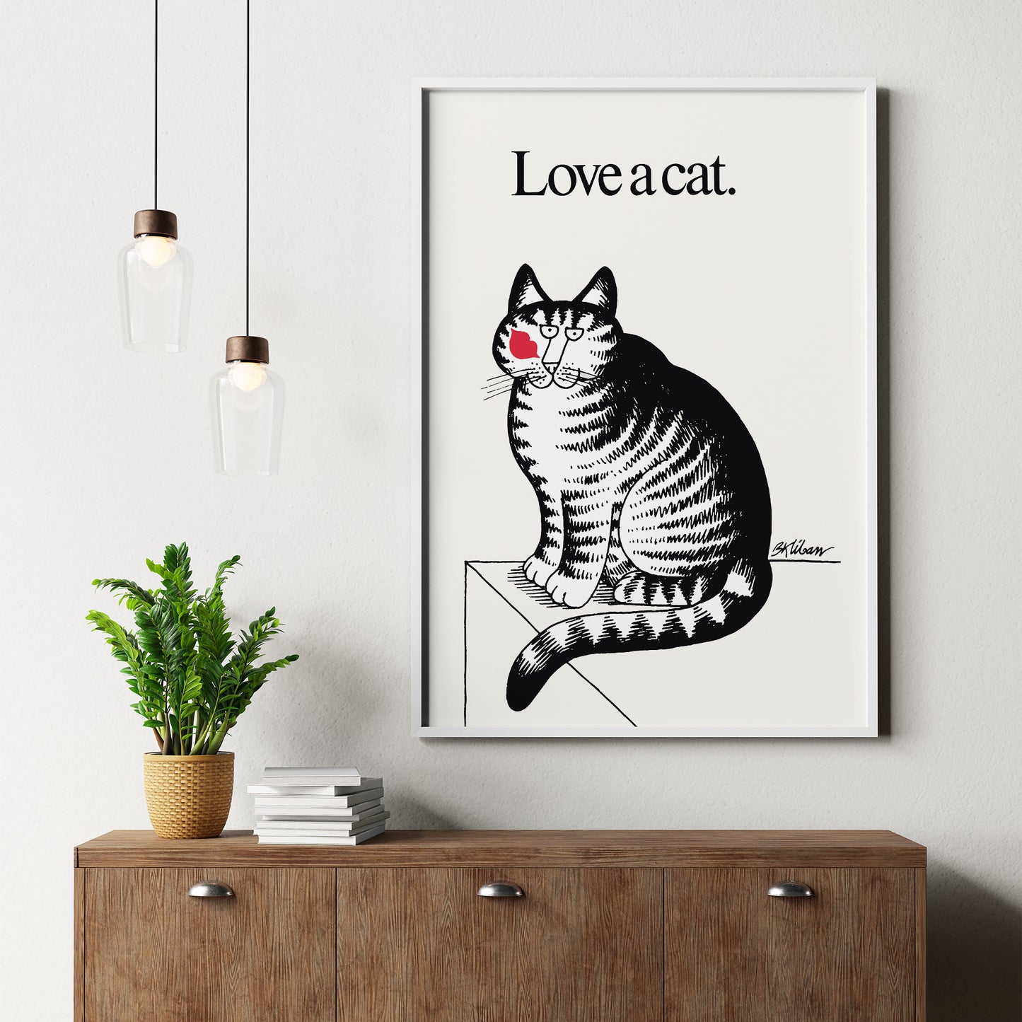 Love a Cat Art Print by Bernard Kliban, 1977