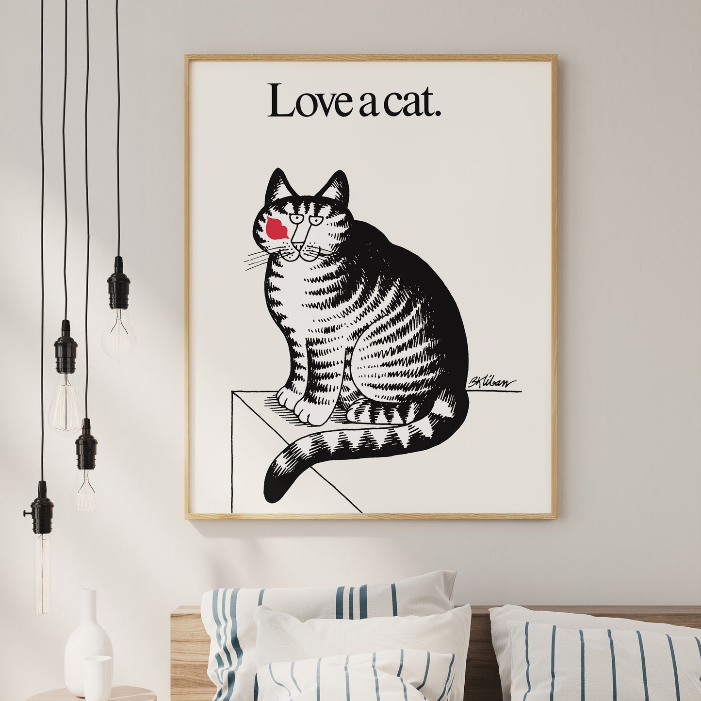 Love a Cat Art Print by Bernard Kliban, 1977