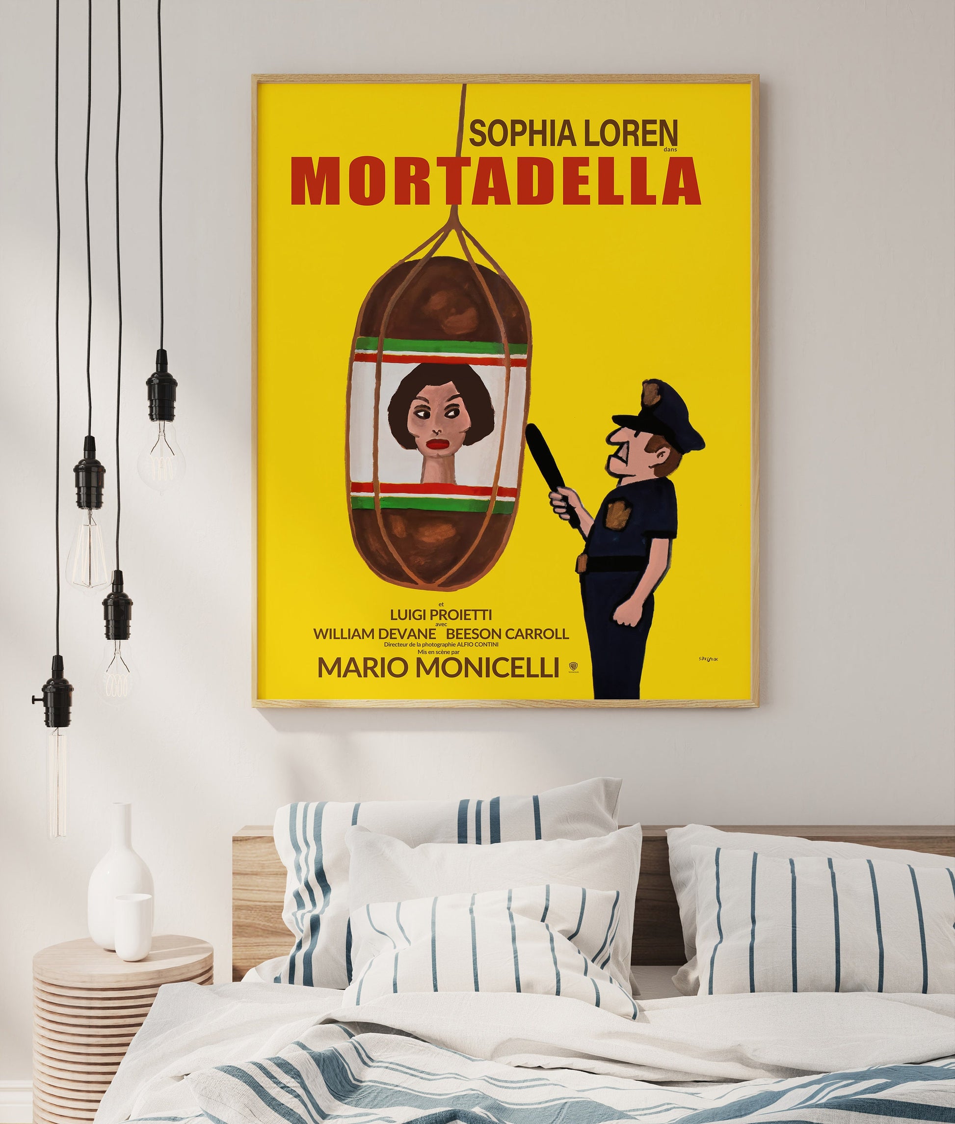 Mortadella 1971 Movie Poster With Sophia Loren, Design by Savignac