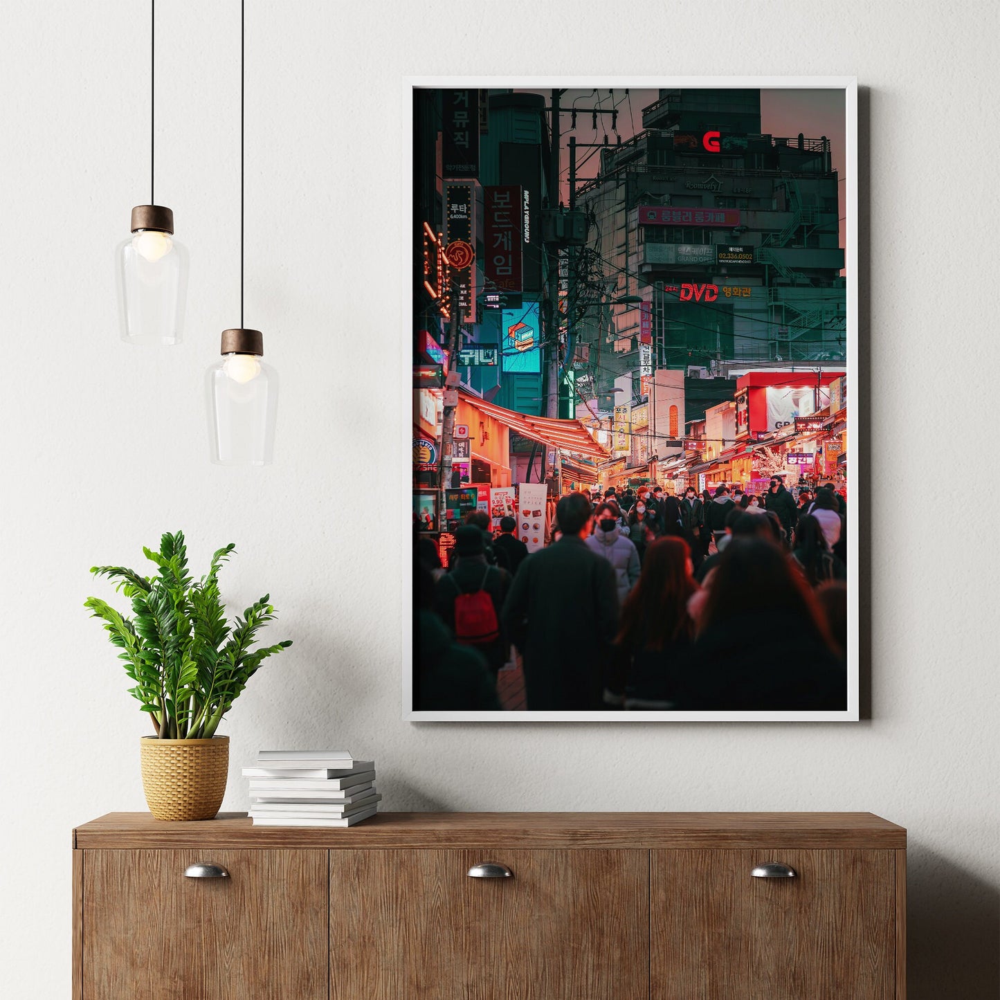 Seoul at night, Vibrant and Colorful Street Photography Print