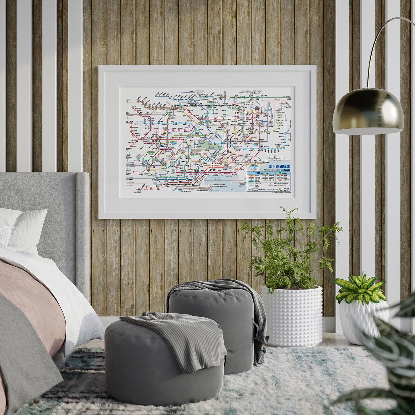 Tokyo Japan Subway Map in Japanese Language Poster