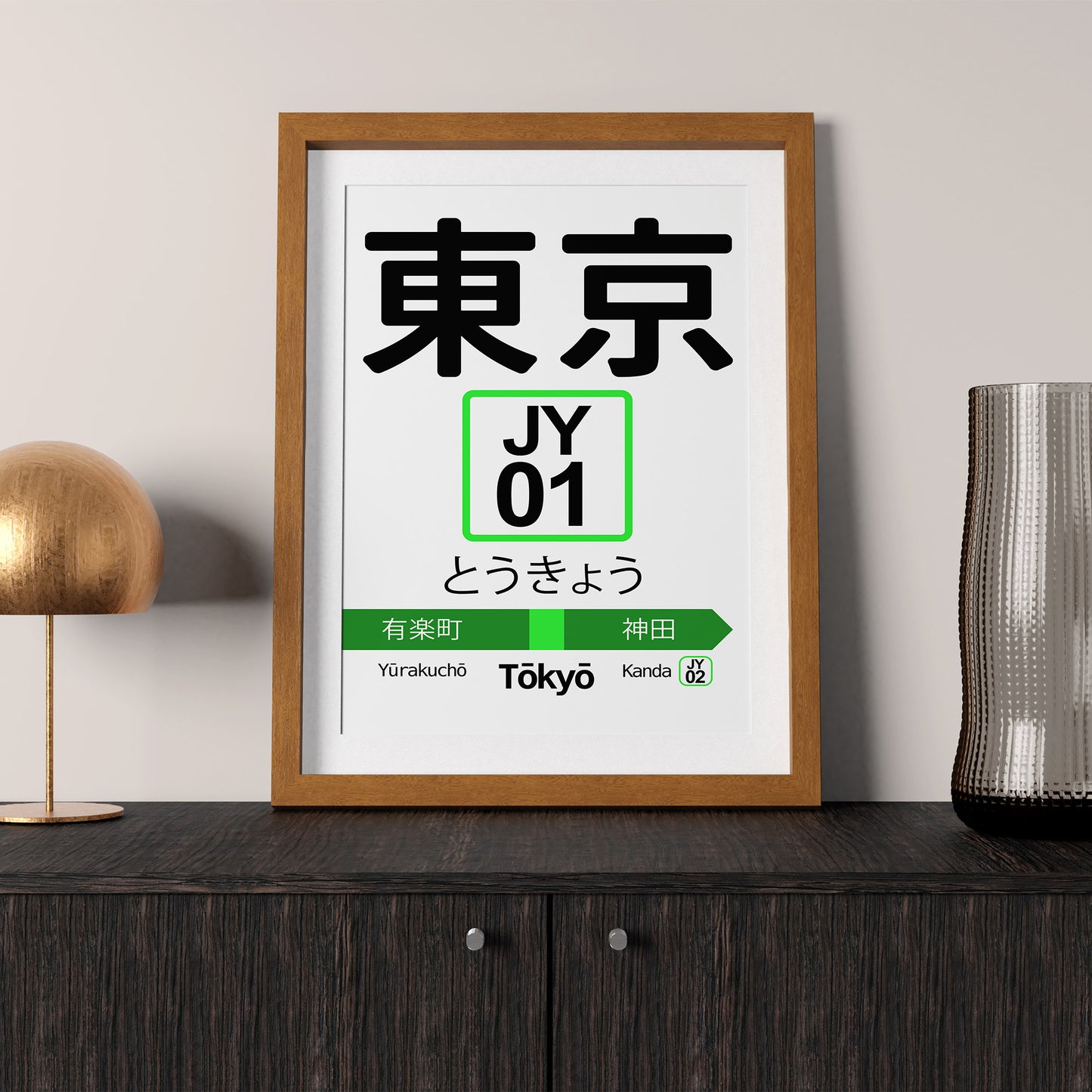 Tokyo Japan Tokyo JR Yamanote Train Station Sign Poster