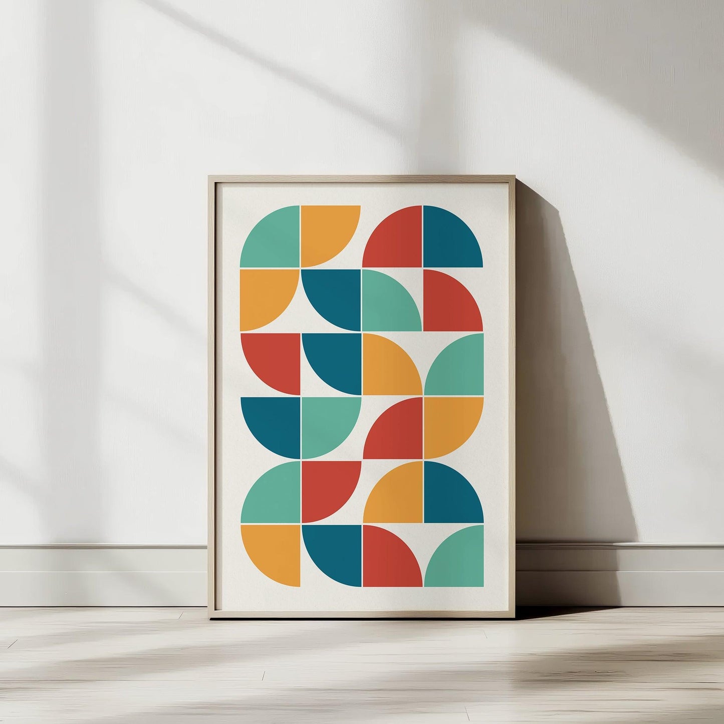 Unique Colorful Mid-Century Abstract Art Print