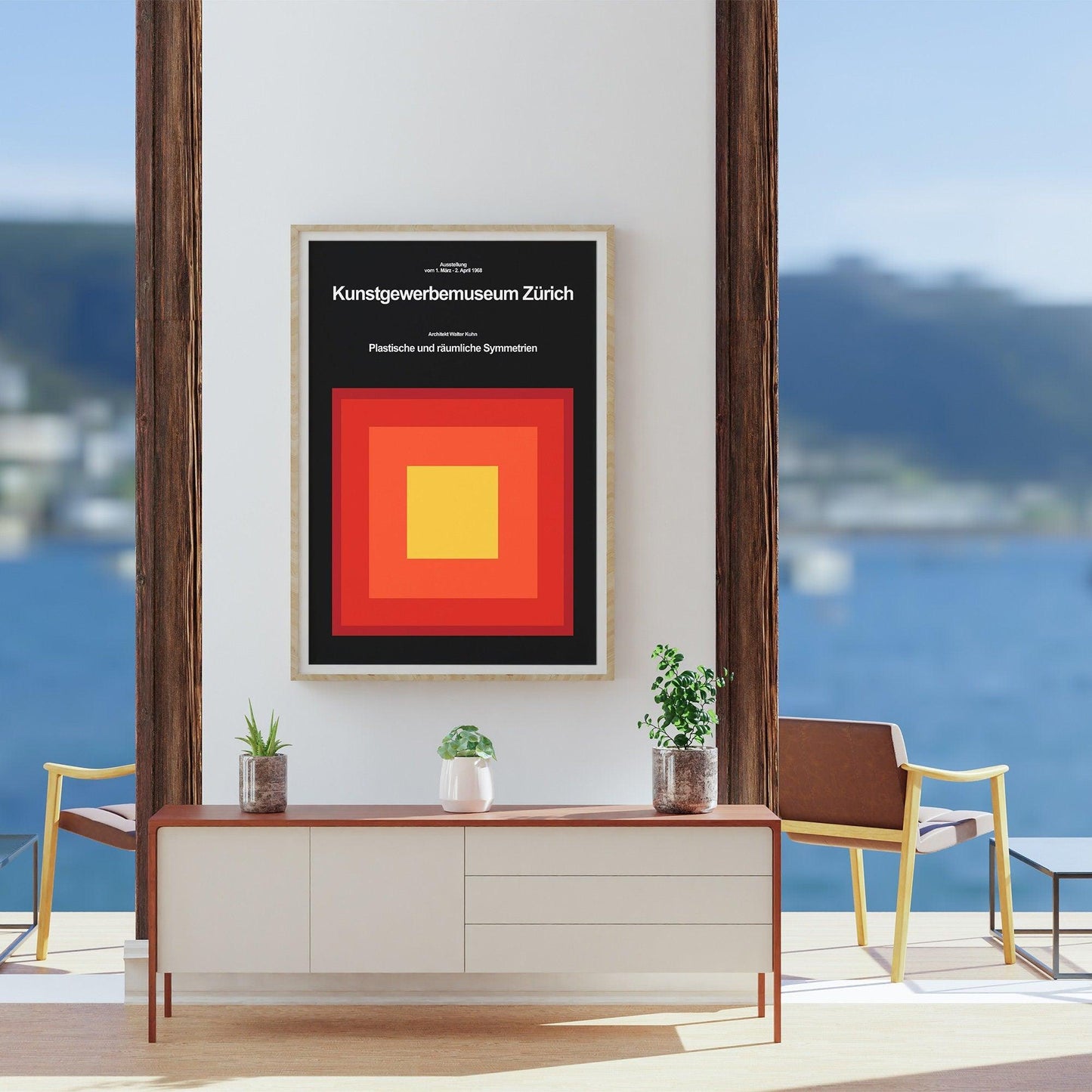 Zurich 1968 "Kunstgewerbemuseum" Plastic and spatial symmetries Exhibition Poster
