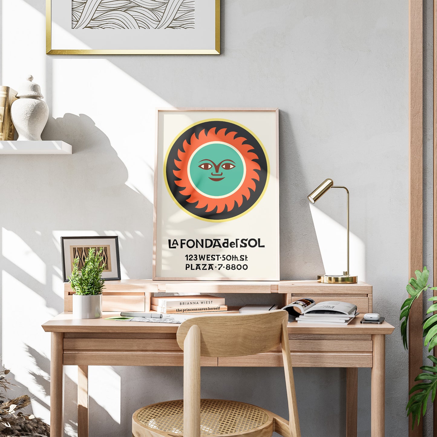 Mid-Century Modern Art Print Inspired by Alexander Girard, La Fonda del Sol