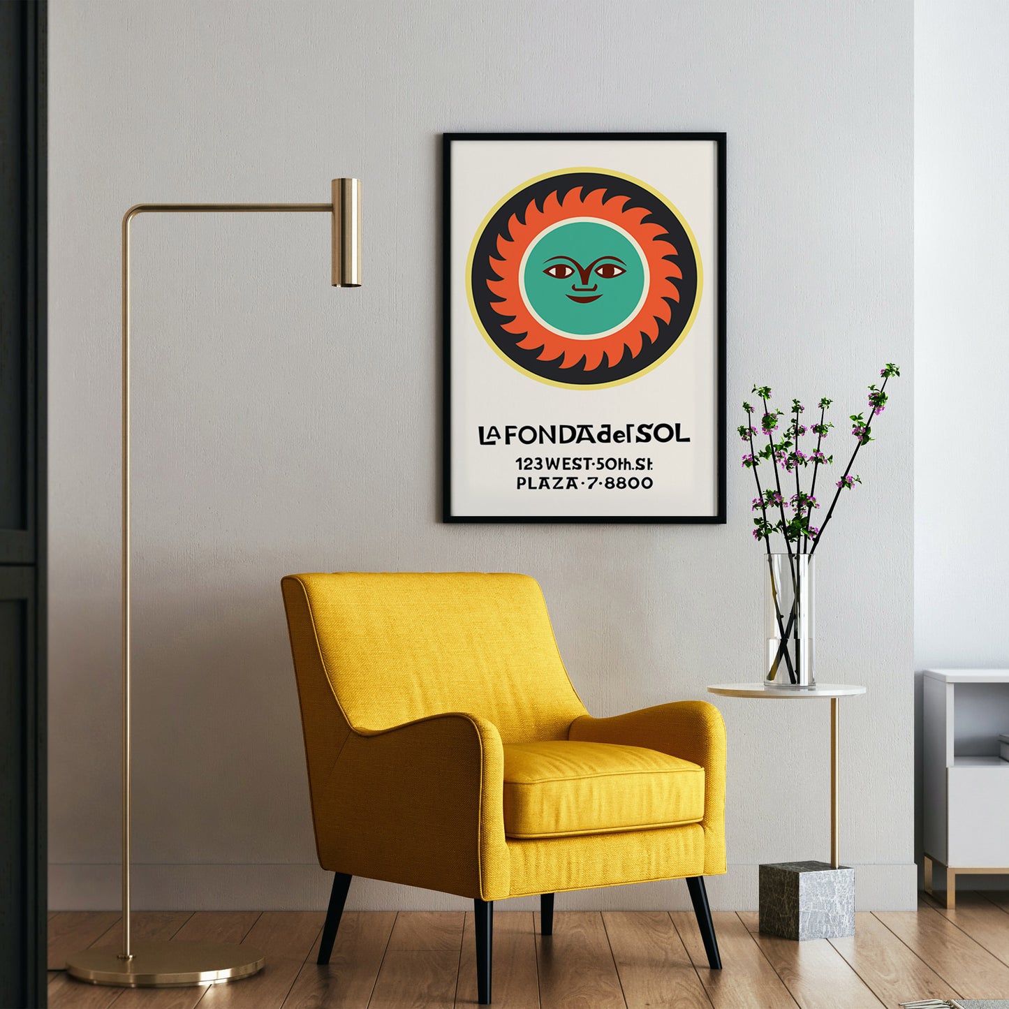 Mid-Century Modern Art Print Inspired by Alexander Girard, La Fonda del Sol