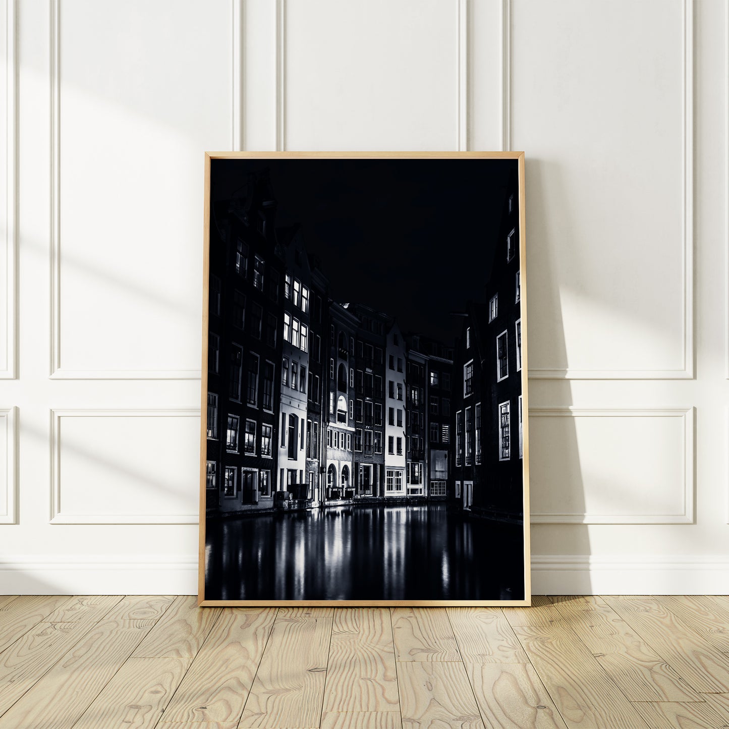 Canaux d’Amsterdam, impression photographie noir et blanc