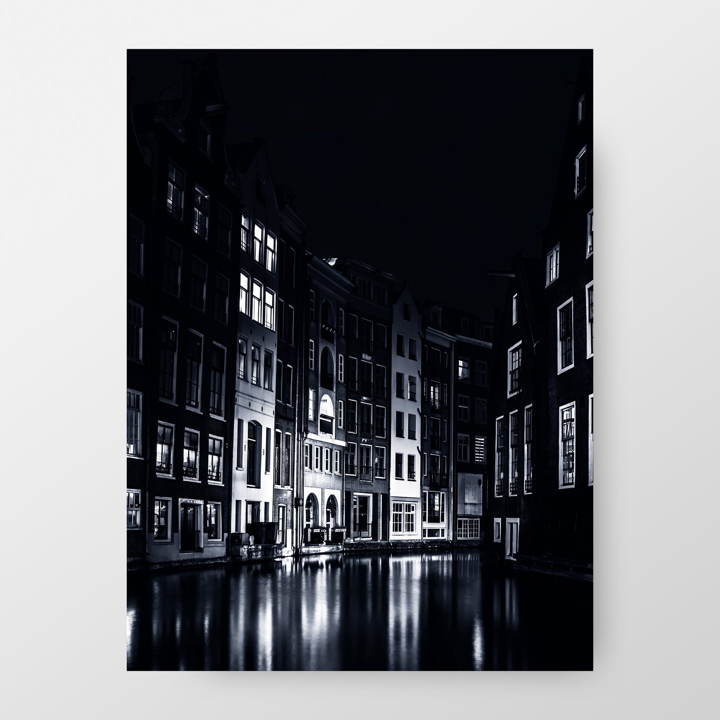 Canaux d’Amsterdam, impression photographie noir et blanc