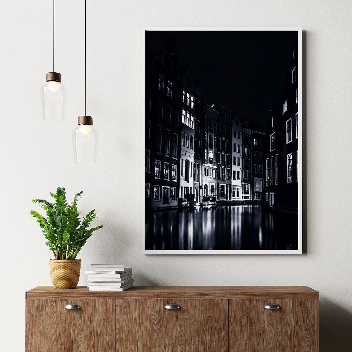 Canaux d’Amsterdam, impression photographie noir et blanc