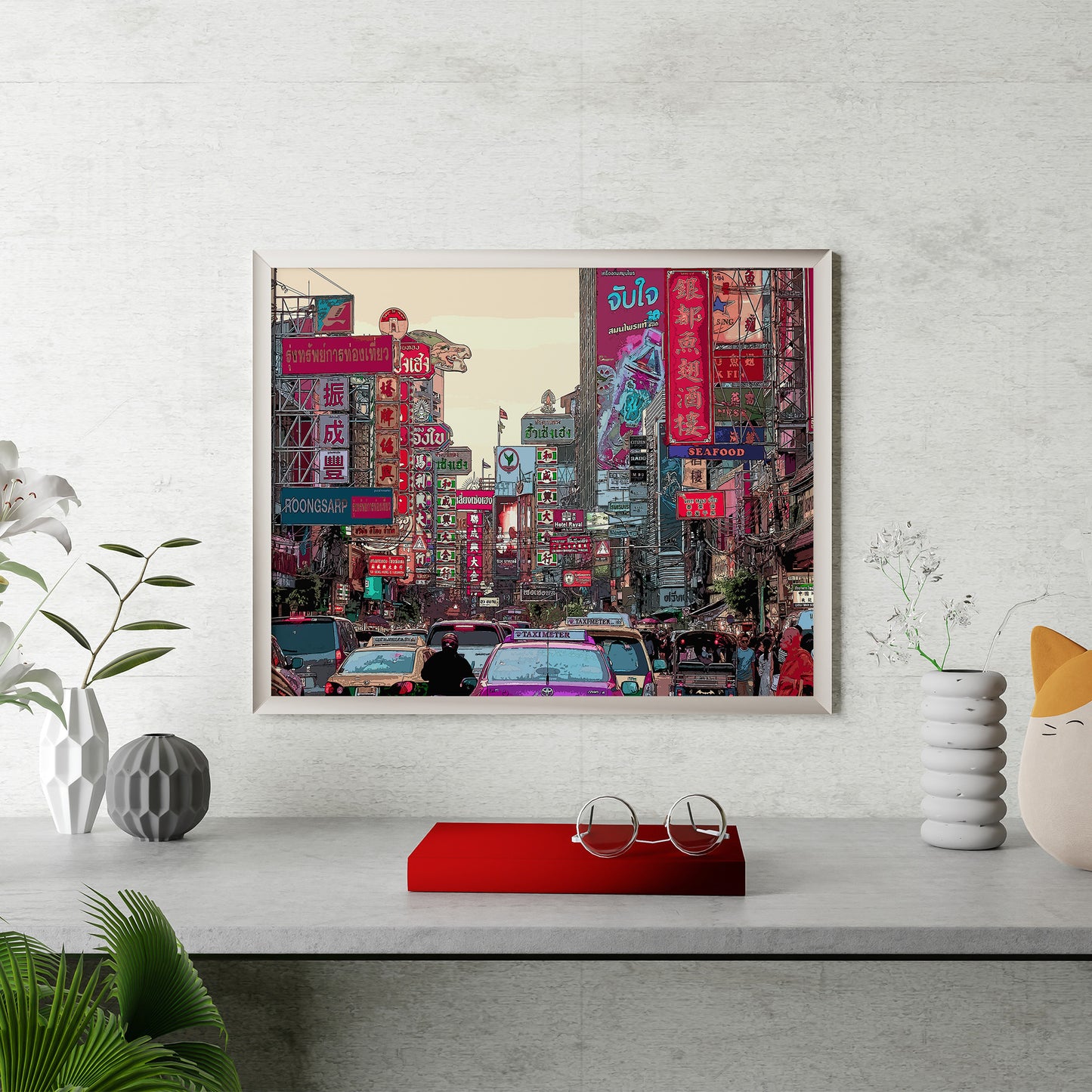 Bangkok Thaïlande Art Print, peinture numérique vibrante à partir d’une photo