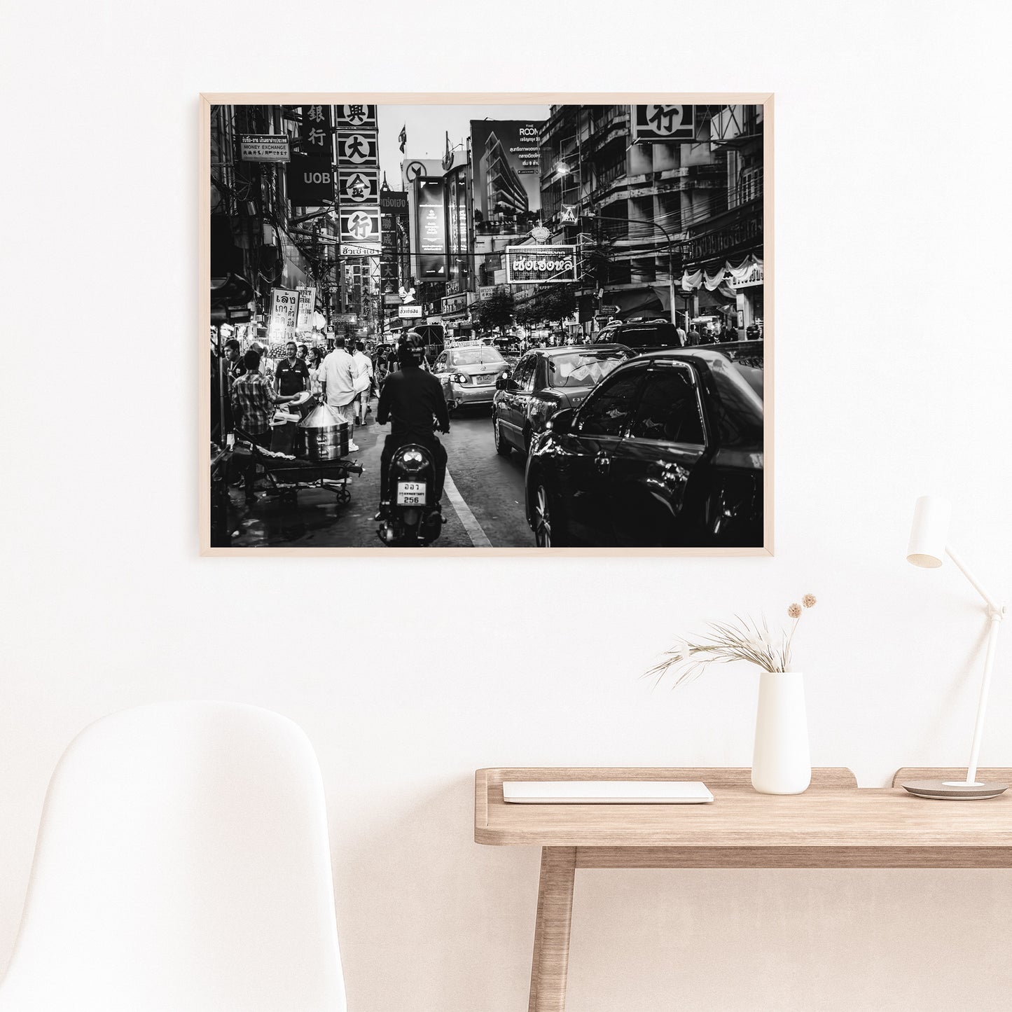 Bangkok Wall Art, Black and White Street Photography