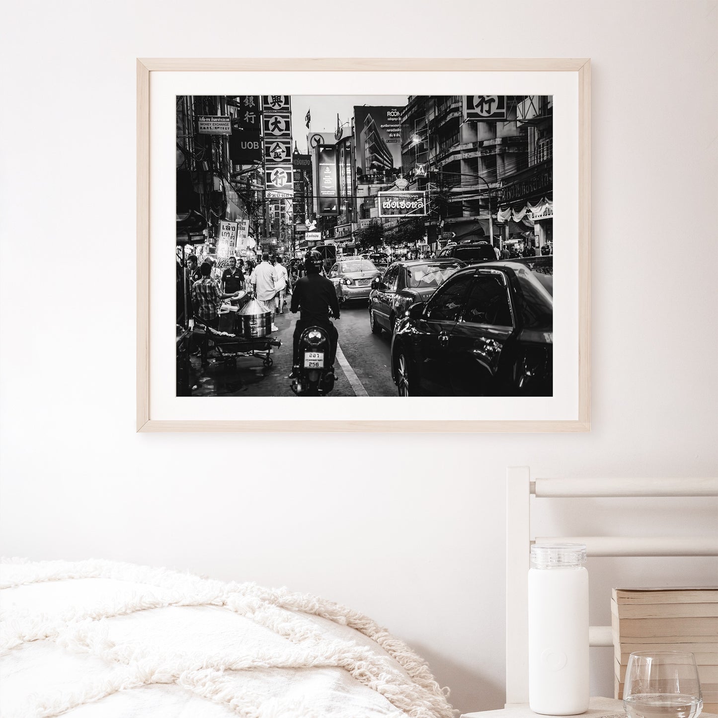 Bangkok Wall Art, Black and White Street Photography