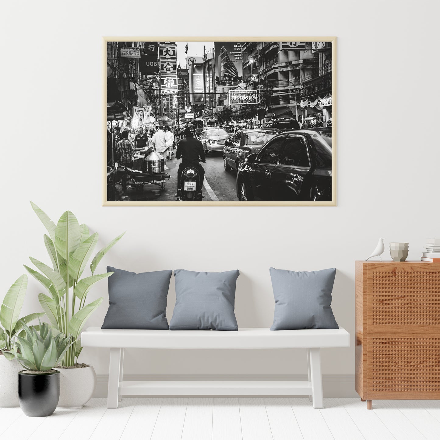 Bangkok Wall Art, Black and White Street Photography