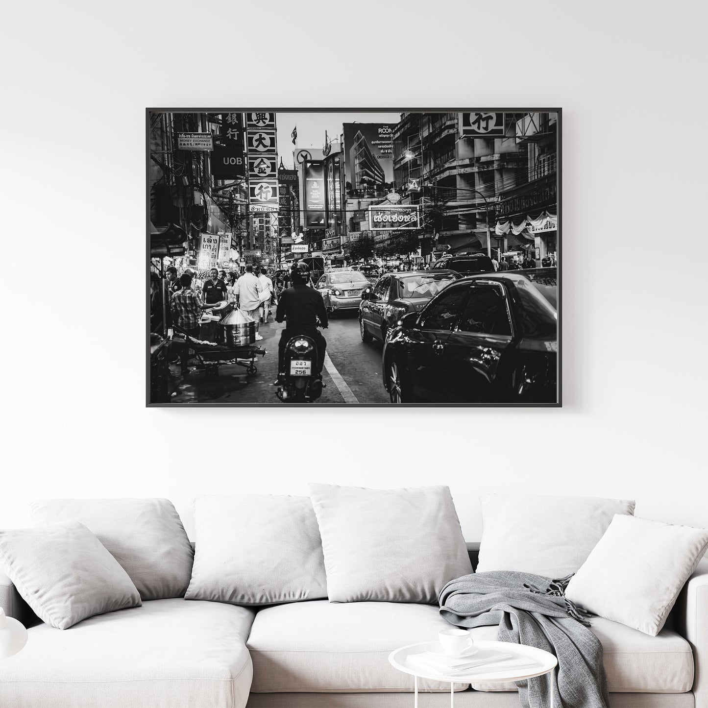 Bangkok Wall Art, Black and White Street Photography
