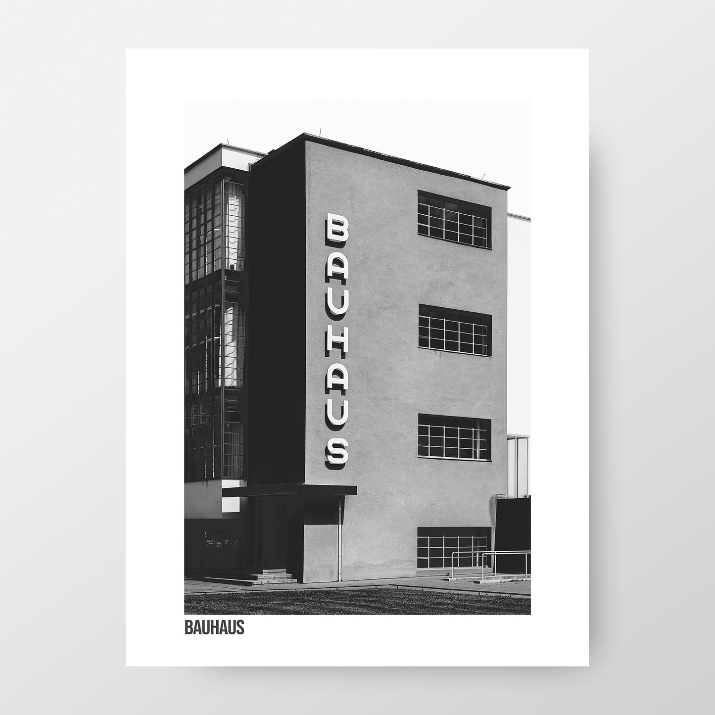 Affiche d'architecture du mouvement Bauhaus | Photographie en noir et blanc