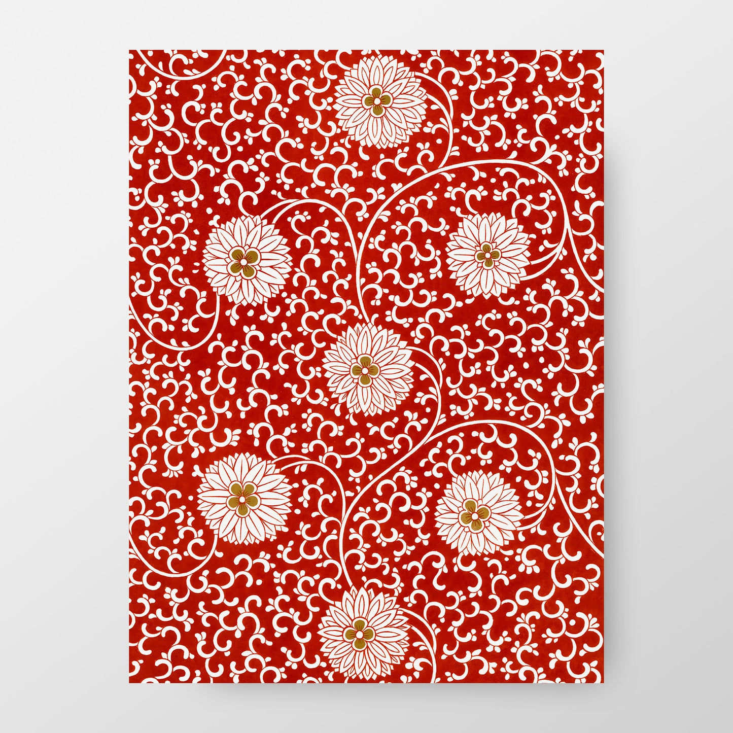 Impression artistique à motifs de fleurs asiatiques colorées et vintage, n° 3