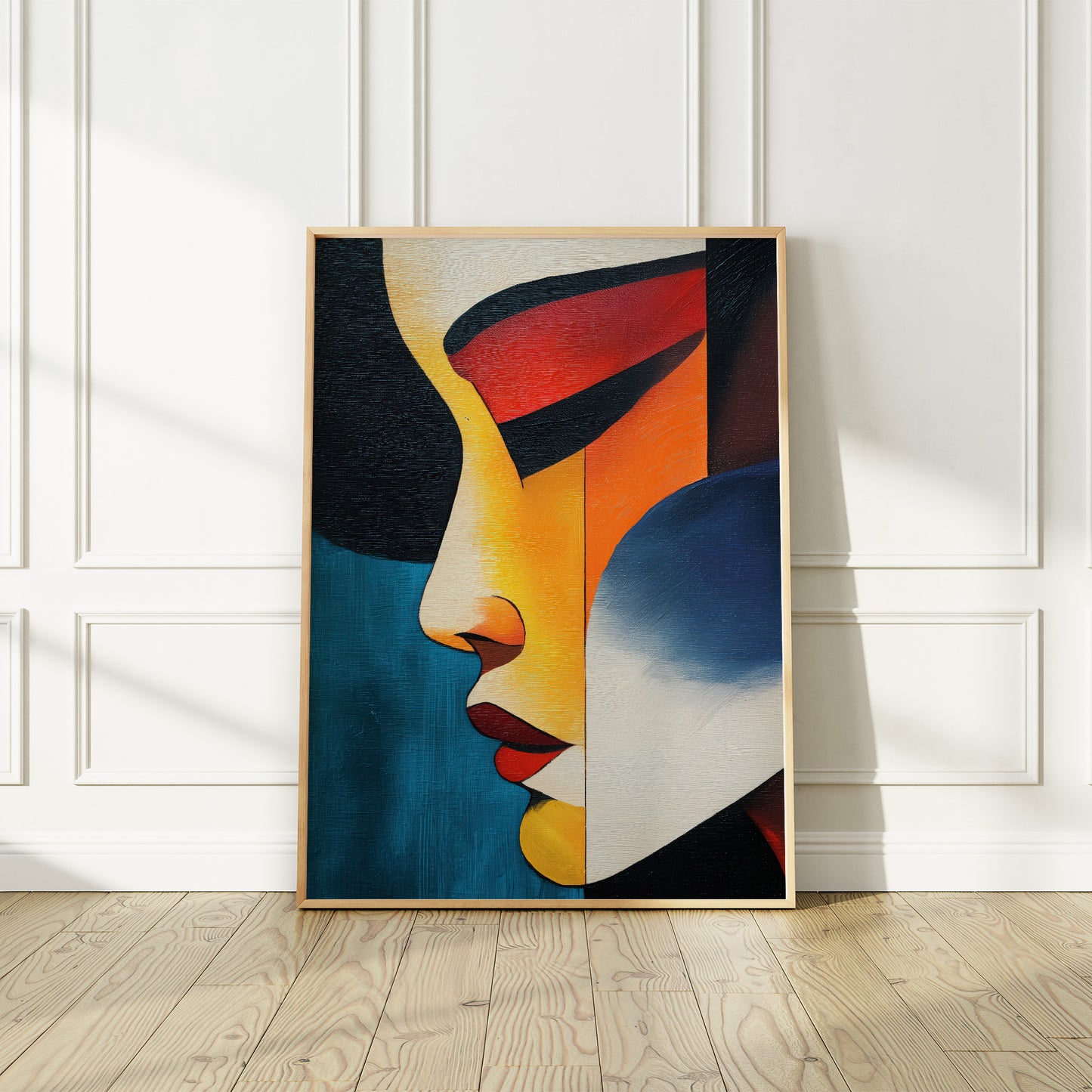 Vibrant Japanese Geisha Abstract Face no.1