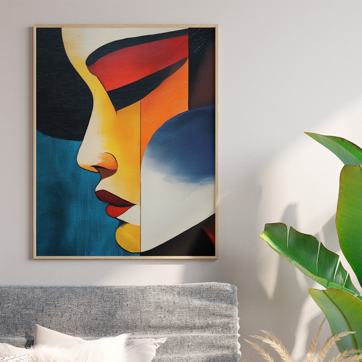 Vibrant Japanese Geisha Abstract Face no.1