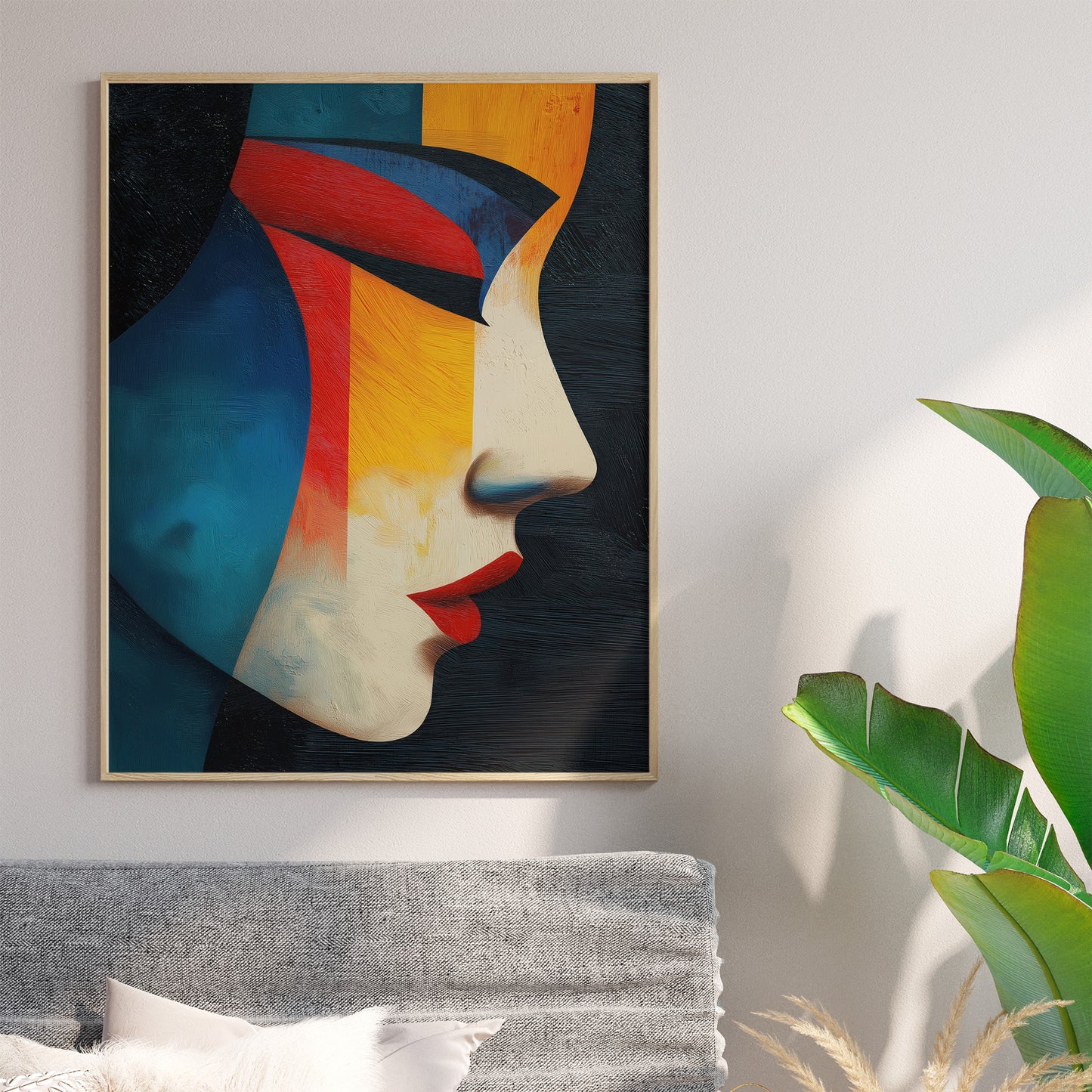 Vibrant Japanese Geisha Abstract Face no.2