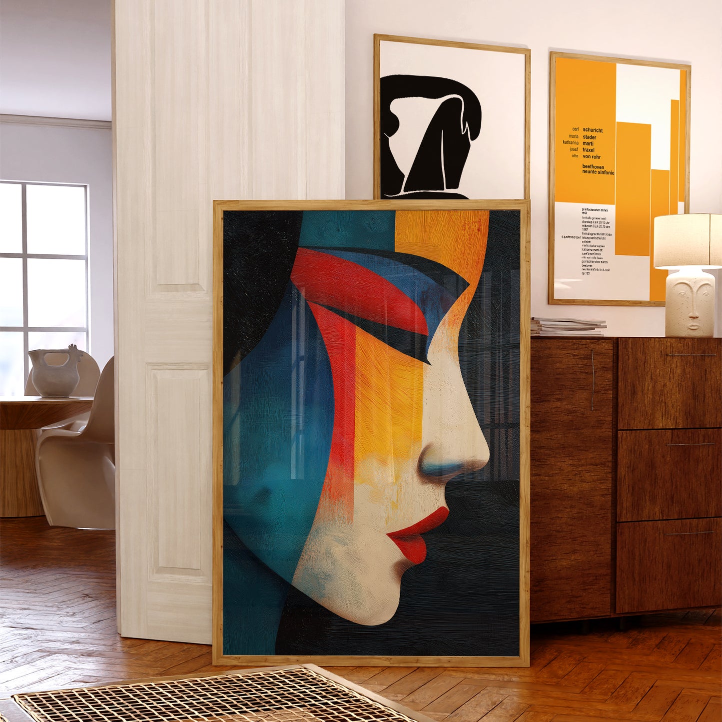 Vibrant Japanese Geisha Abstract Face no.2
