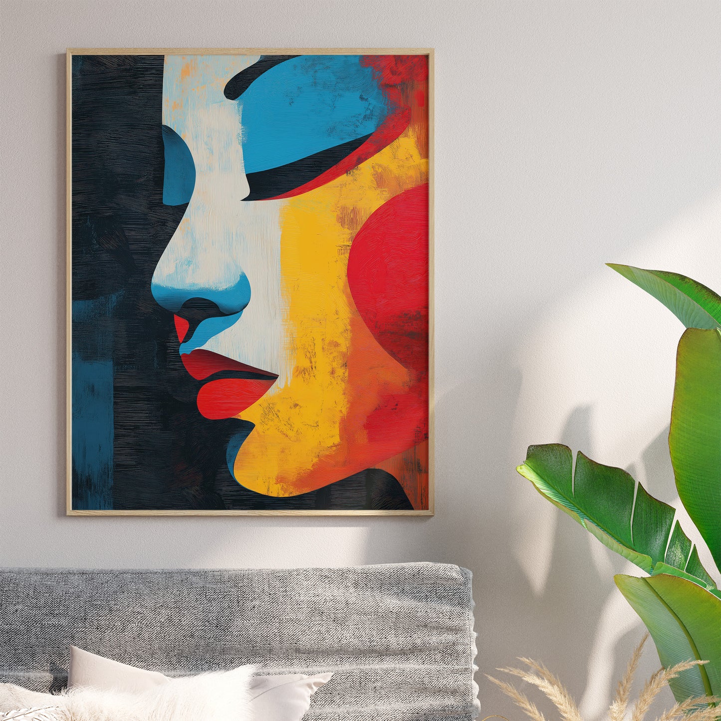 Vibrant Japanese Geisha Abstract Face no.3