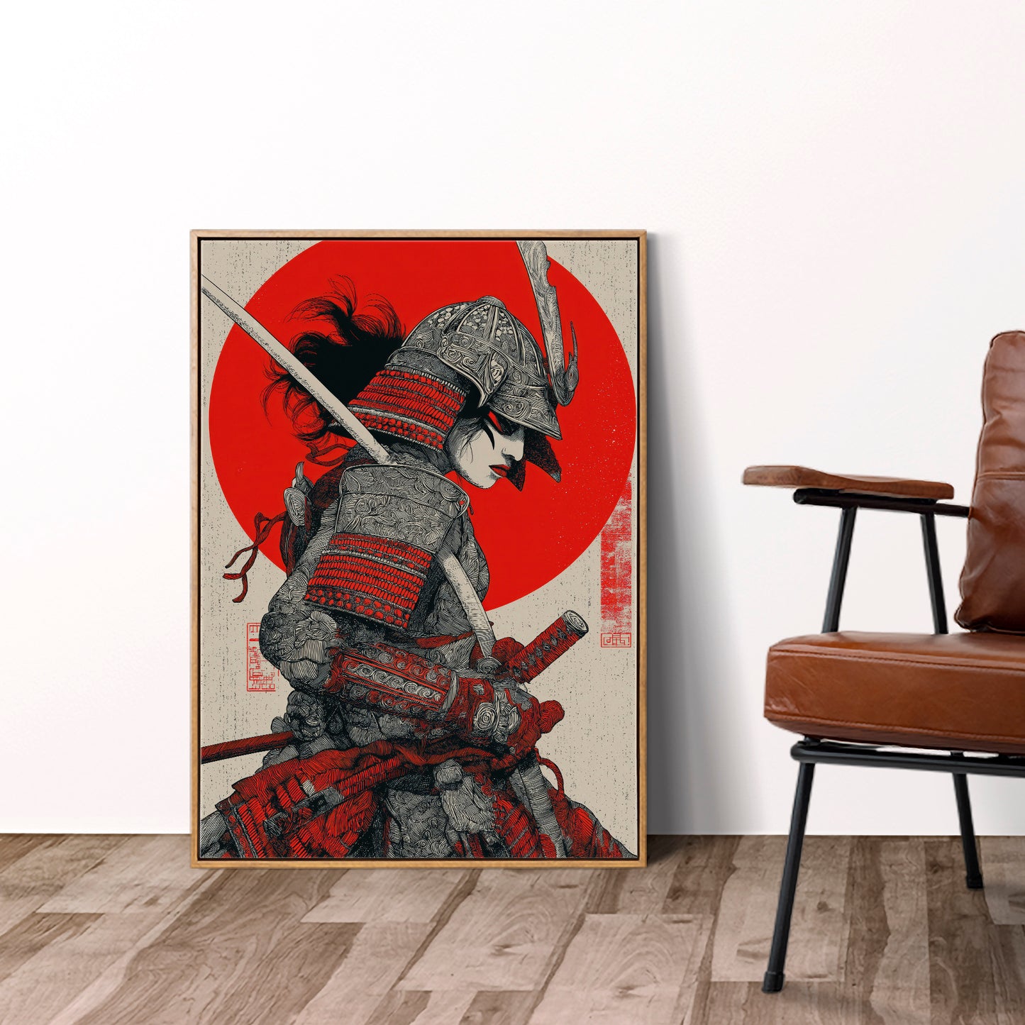 Japanese Geisha Bushido Warrior Art Print