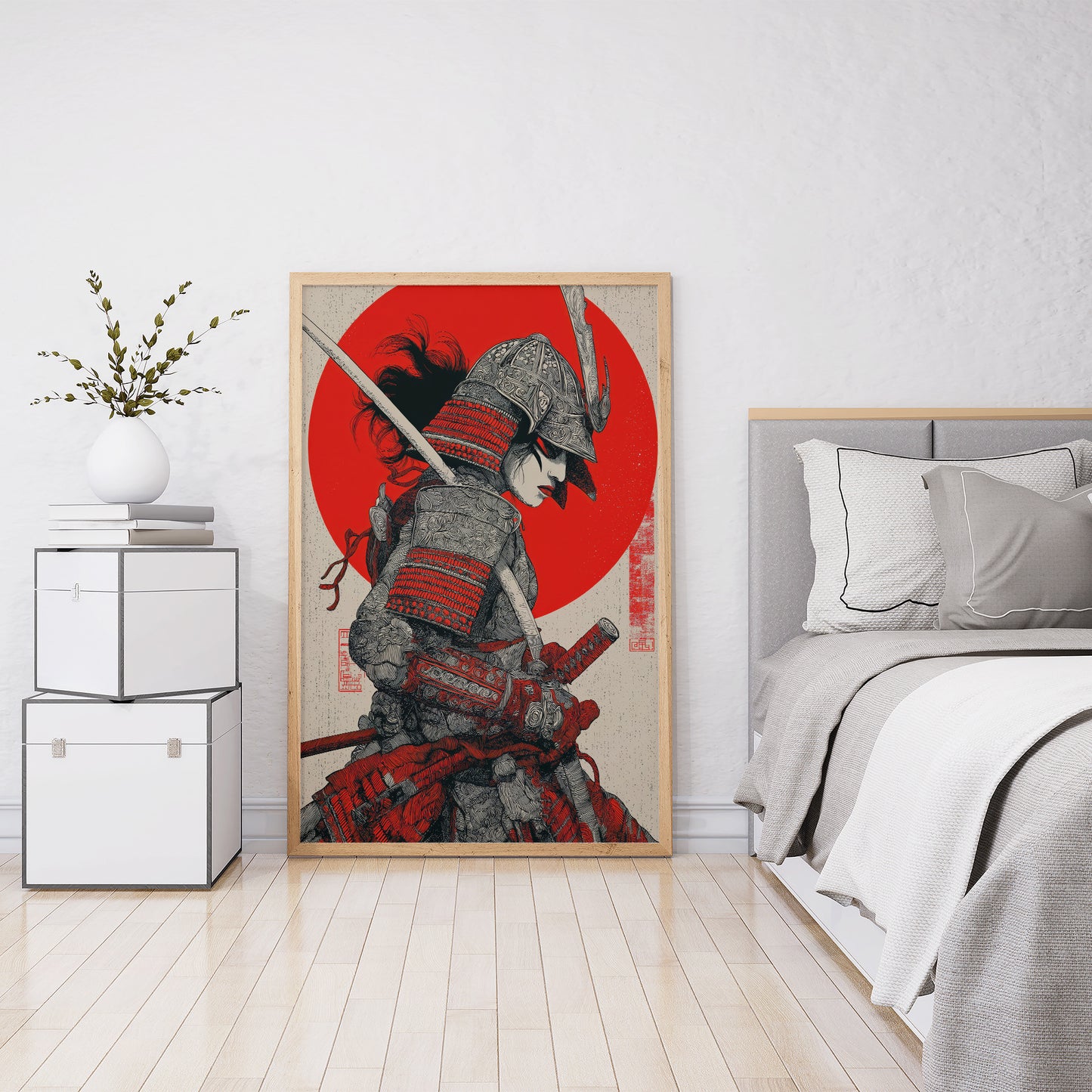 Japanese Geisha Bushido Warrior Art Print